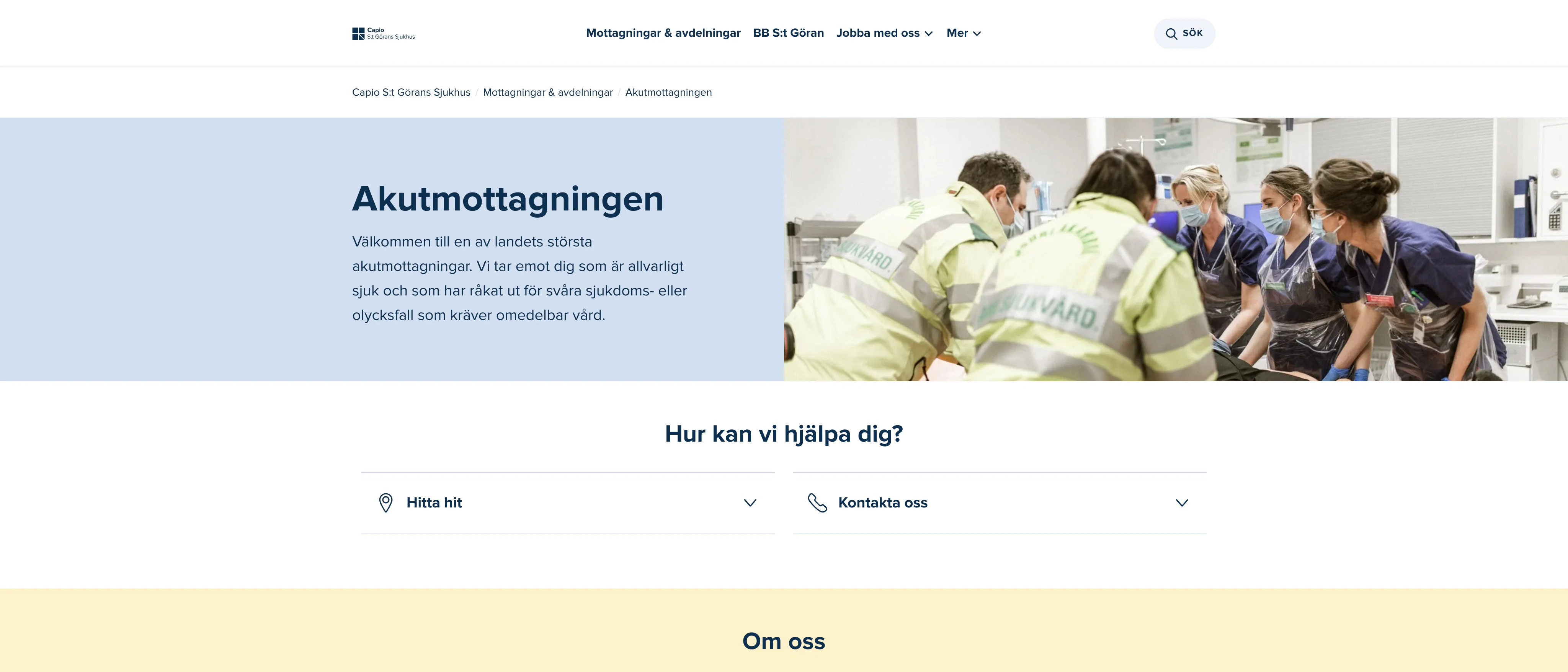 Akutmottagningen, Capio S:t Görans Sjukhus