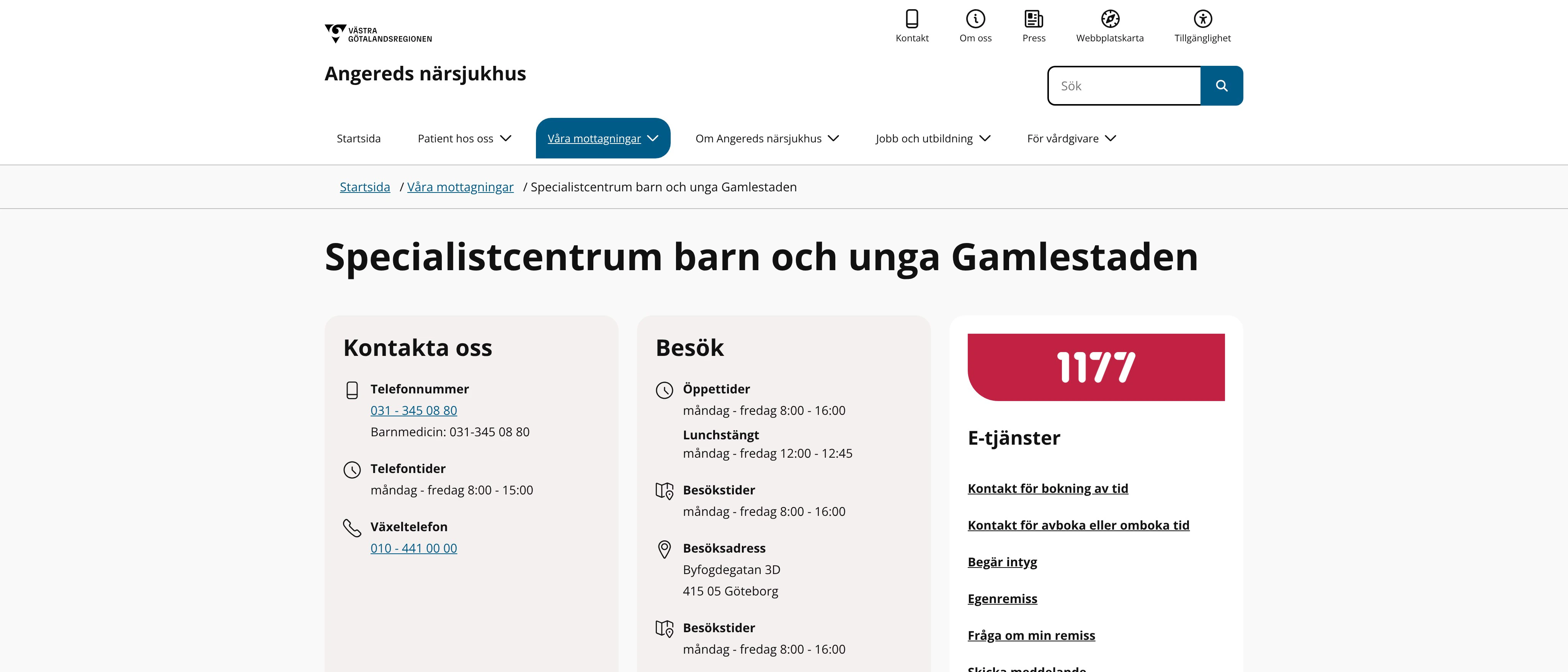 Specialistcentrum Barn och Unga Gamlestaden, Göteborg