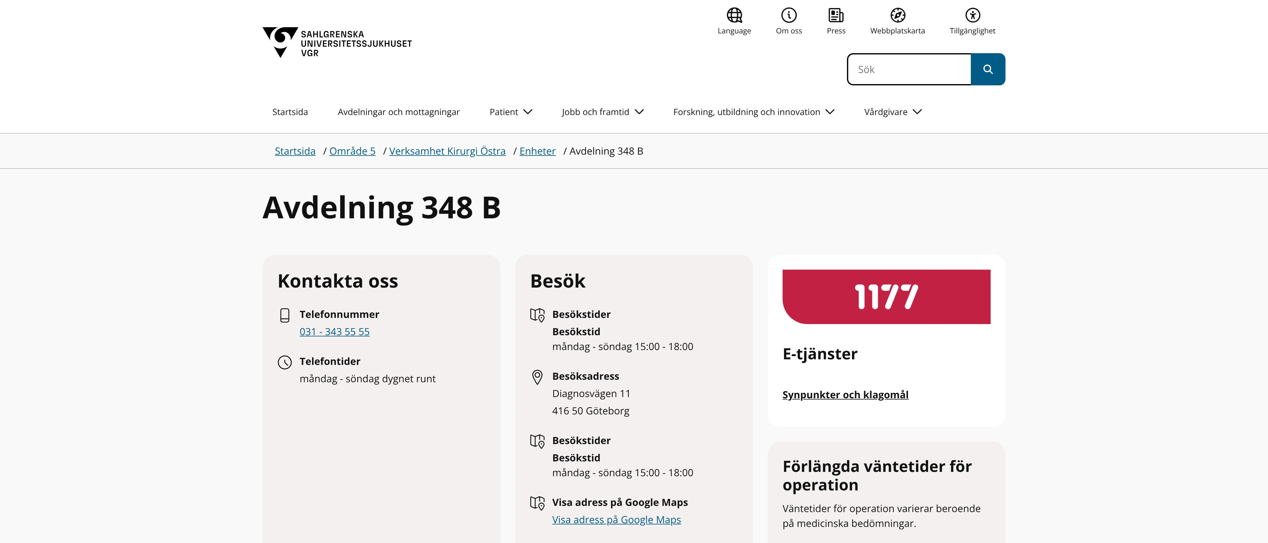 Avdelning 348 B, Göteborg