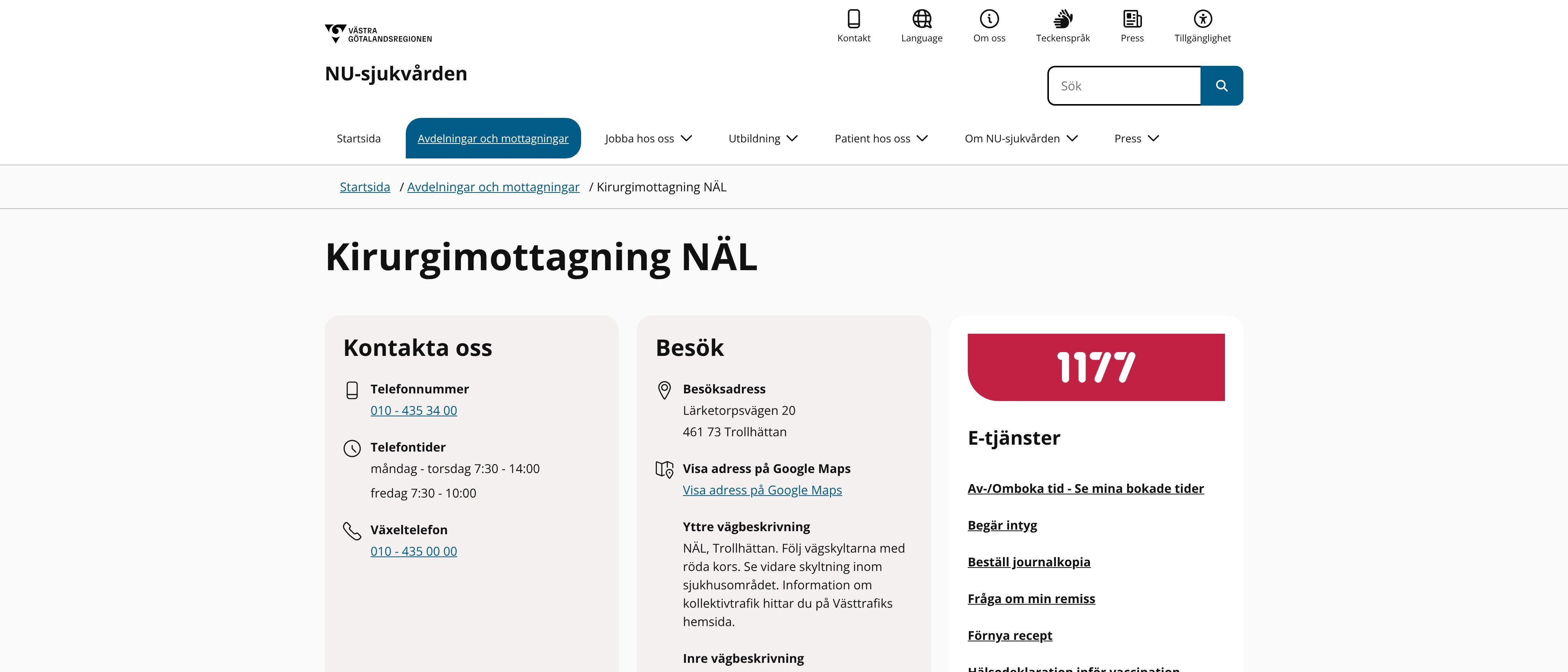 Kirurgimottagning NÄL, Trollhättan