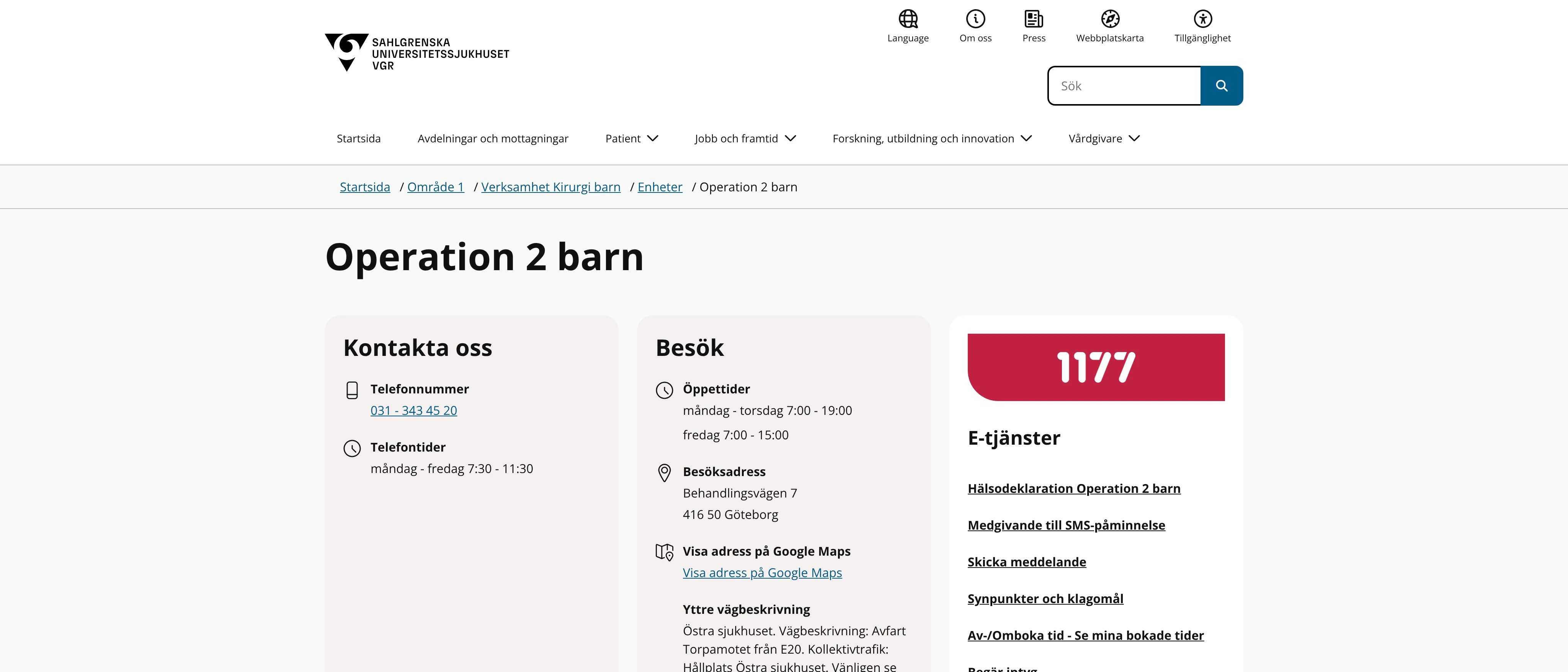 Operation 2 barn, Göteborg