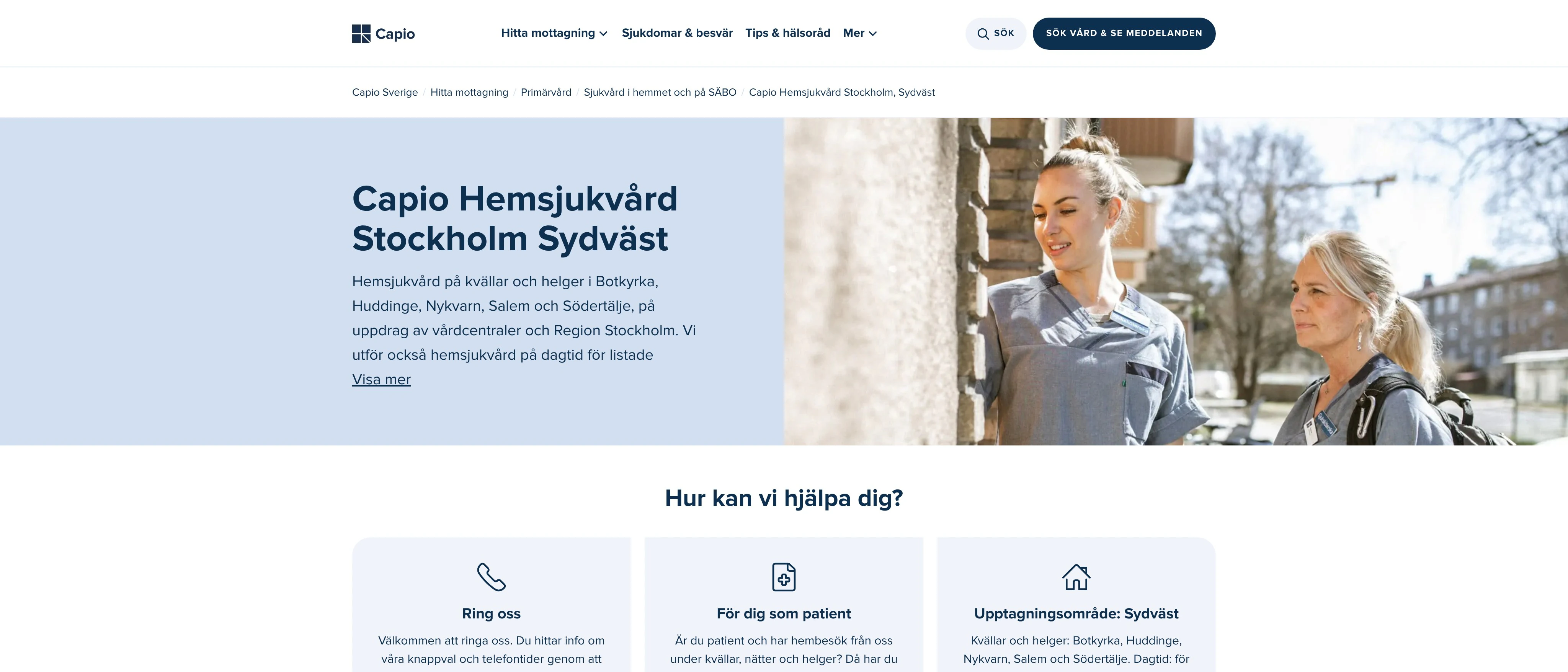Capio Hemsjukvård Stockholm Sydväst