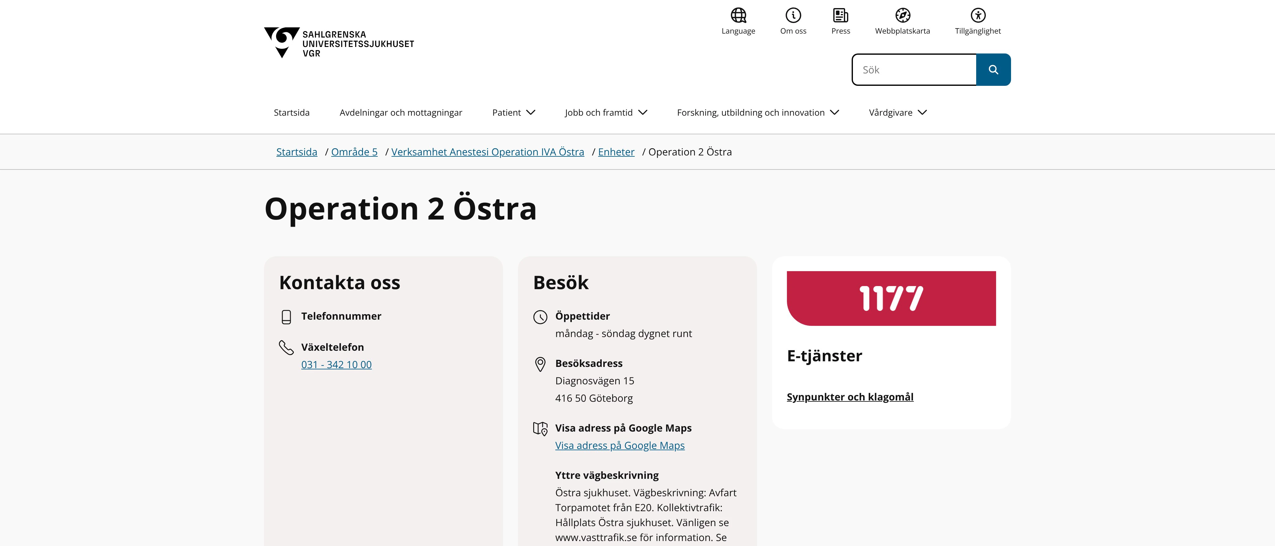Operation 2 Östra, Göteborg