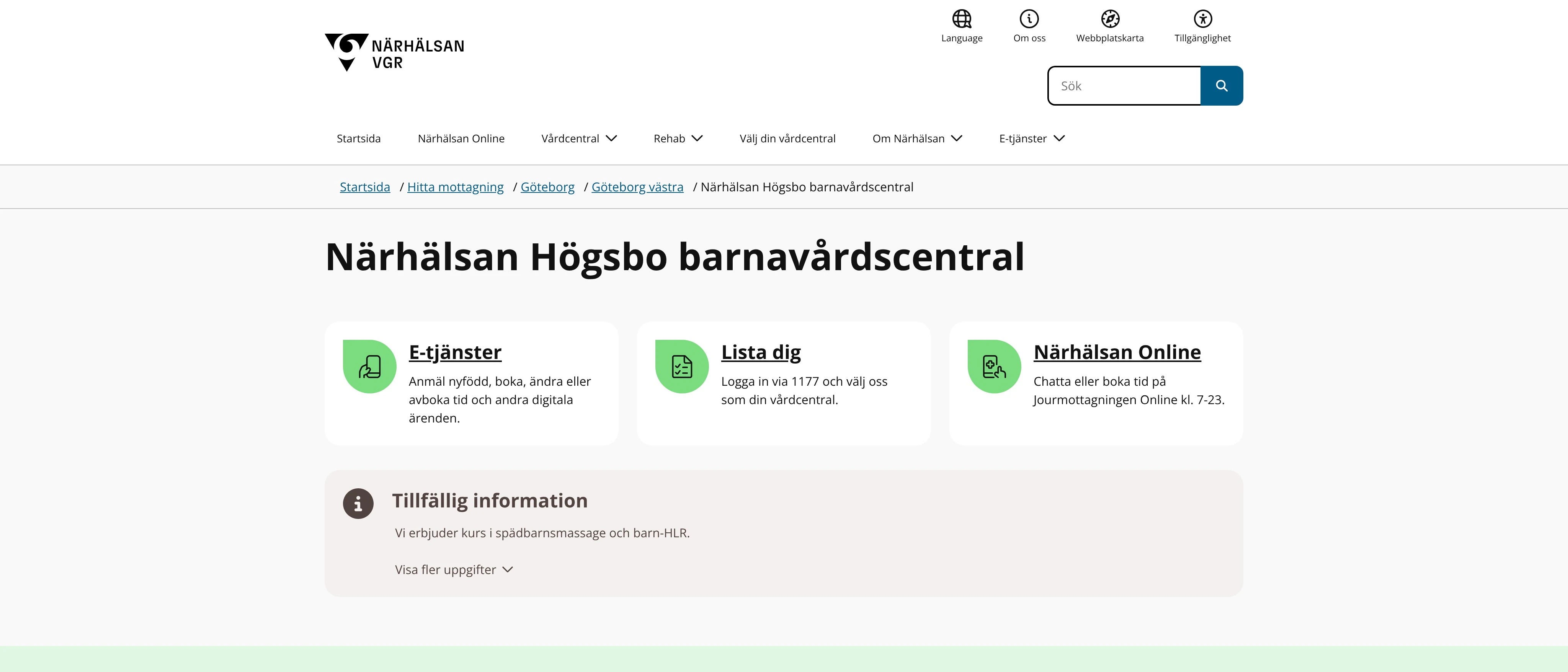 Närhälsan Högsbo barnavårdscentral, Högsbo