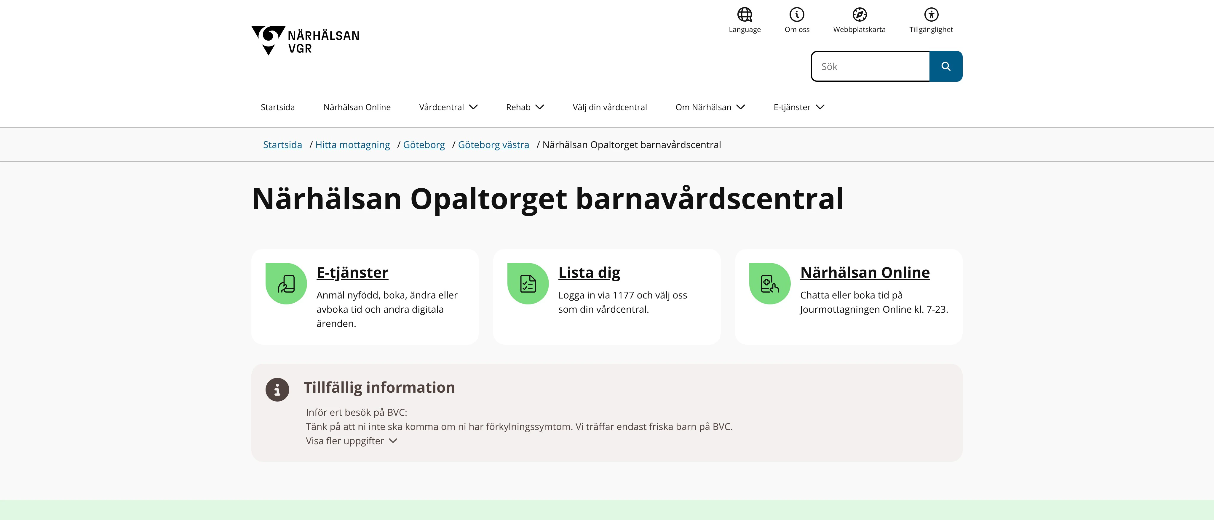 Närhälsan Opaltorget barnavårdscentral, Västra Frölunda