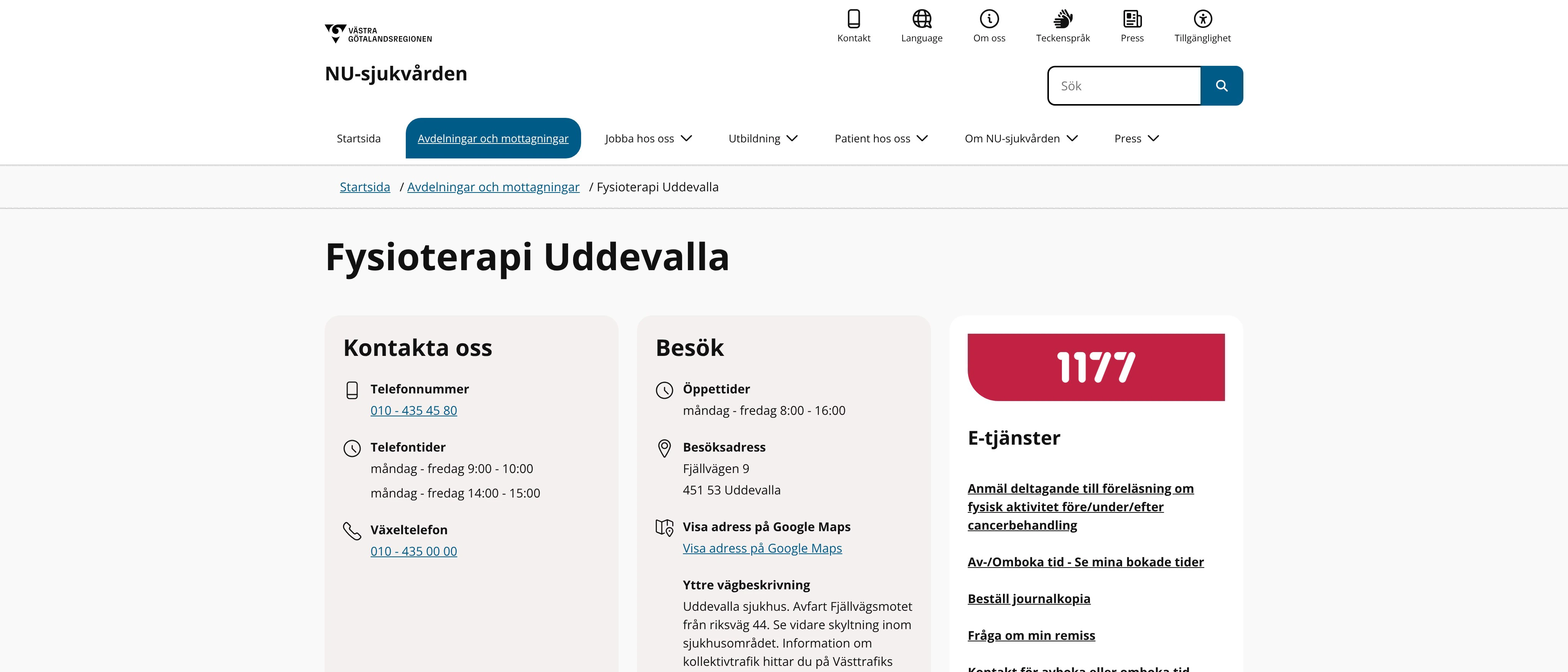 Fysioterapi Uddevalla Sjukhus, Uddevalla