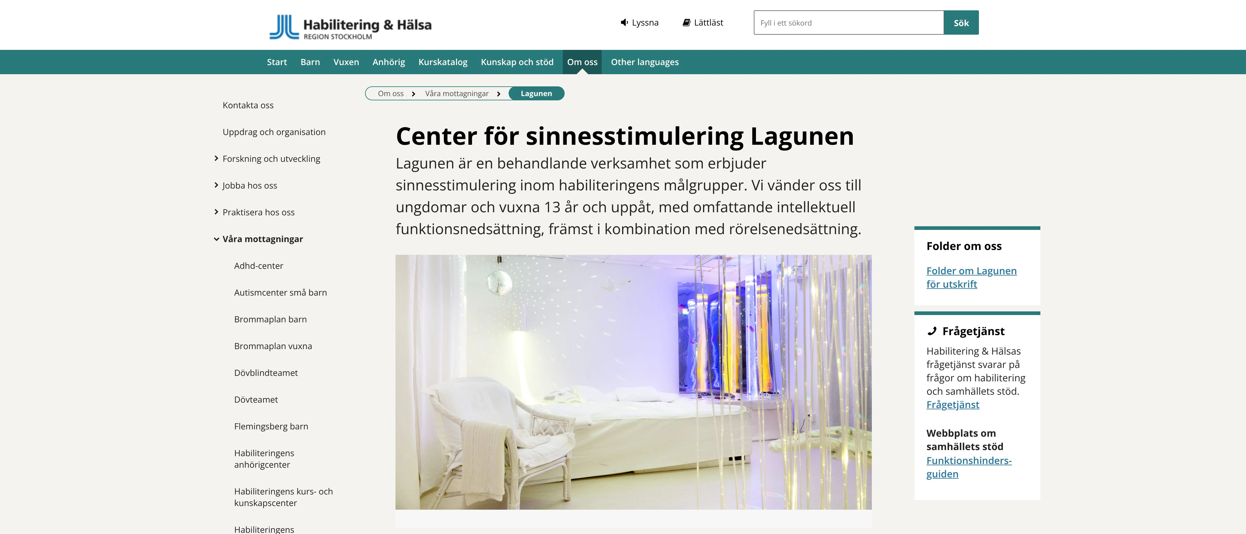 Center för sinnesstimulering - Lagunen, Habilitering och Hälsa