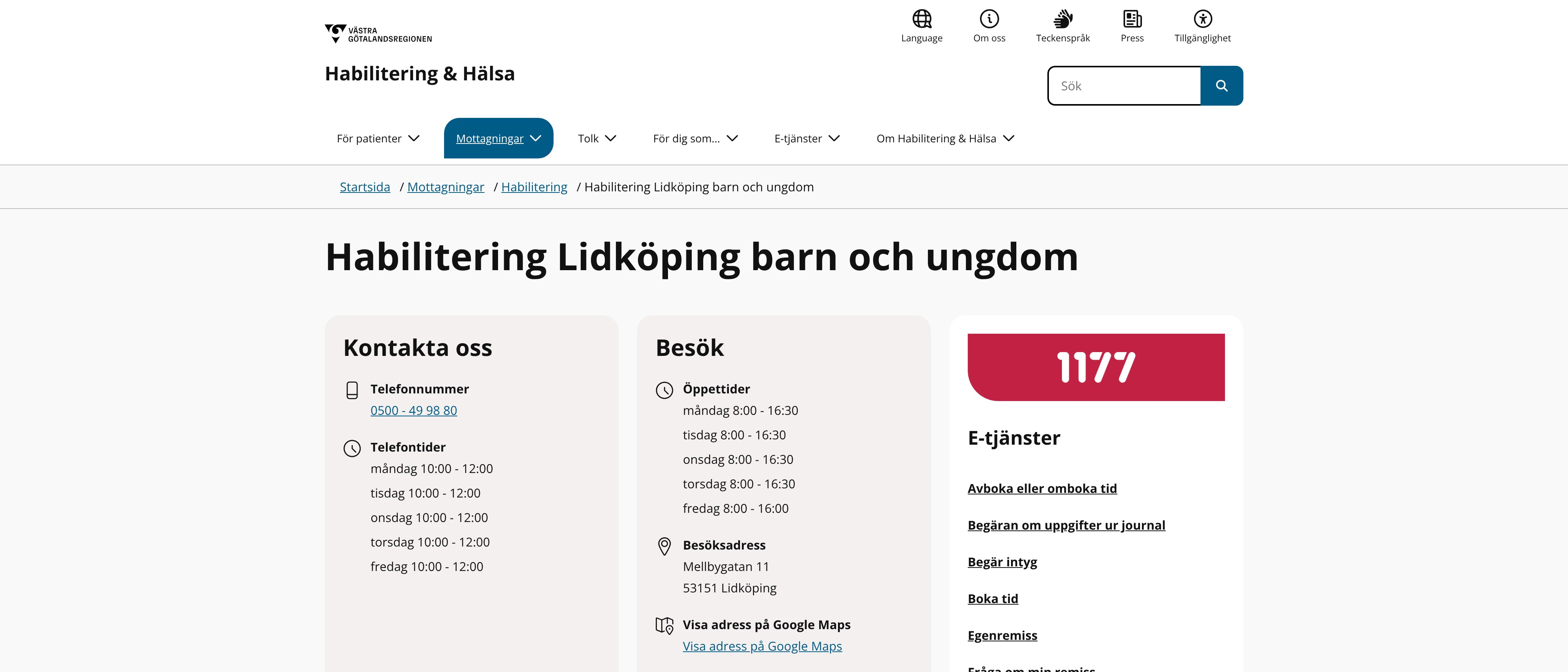 Habilitering Lidköping barn och ungdom, Lidköping