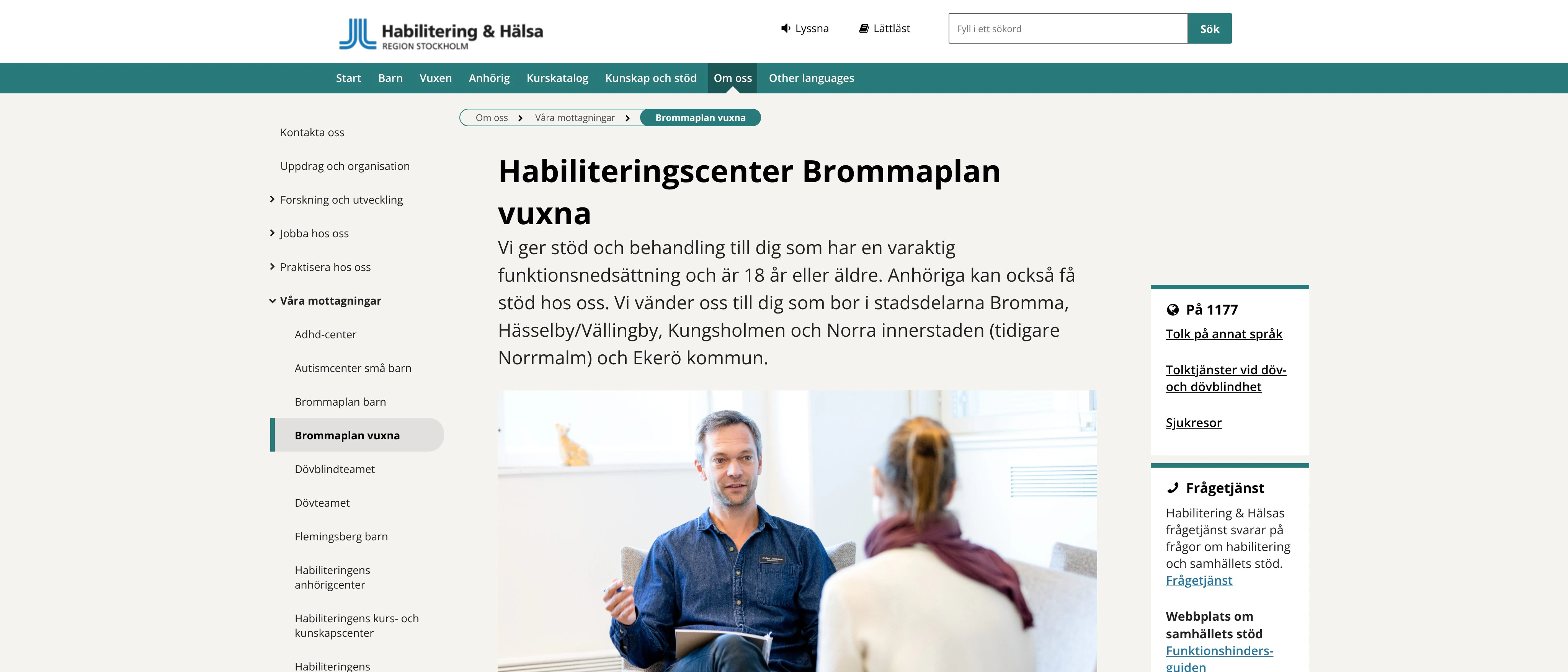 Habiliteringscenter Brommaplan vuxna, Habilitering och Hälsa