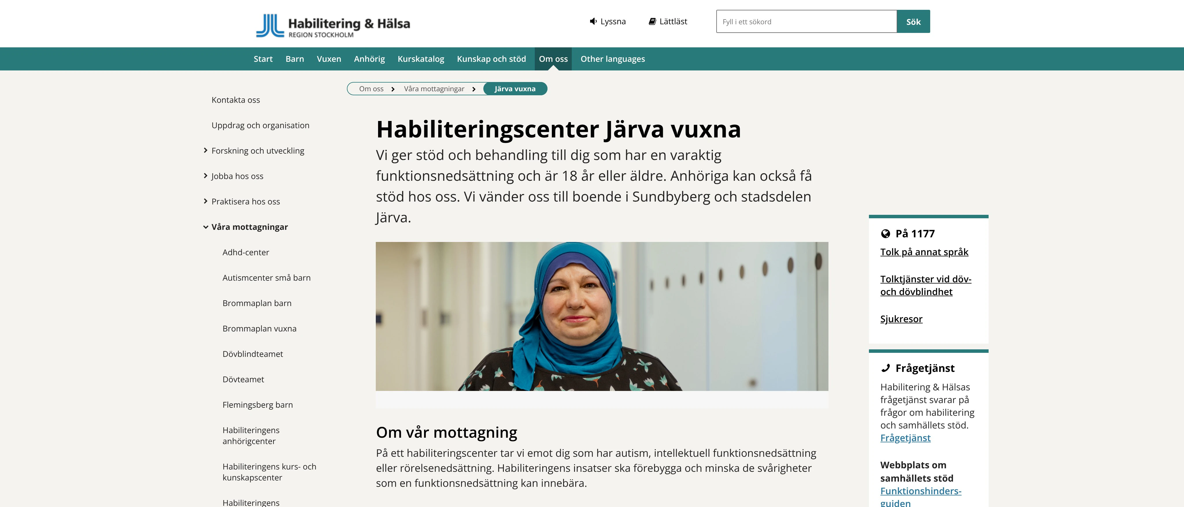 Habiliteringscenter Järva vuxna, Habilitering och Hälsa