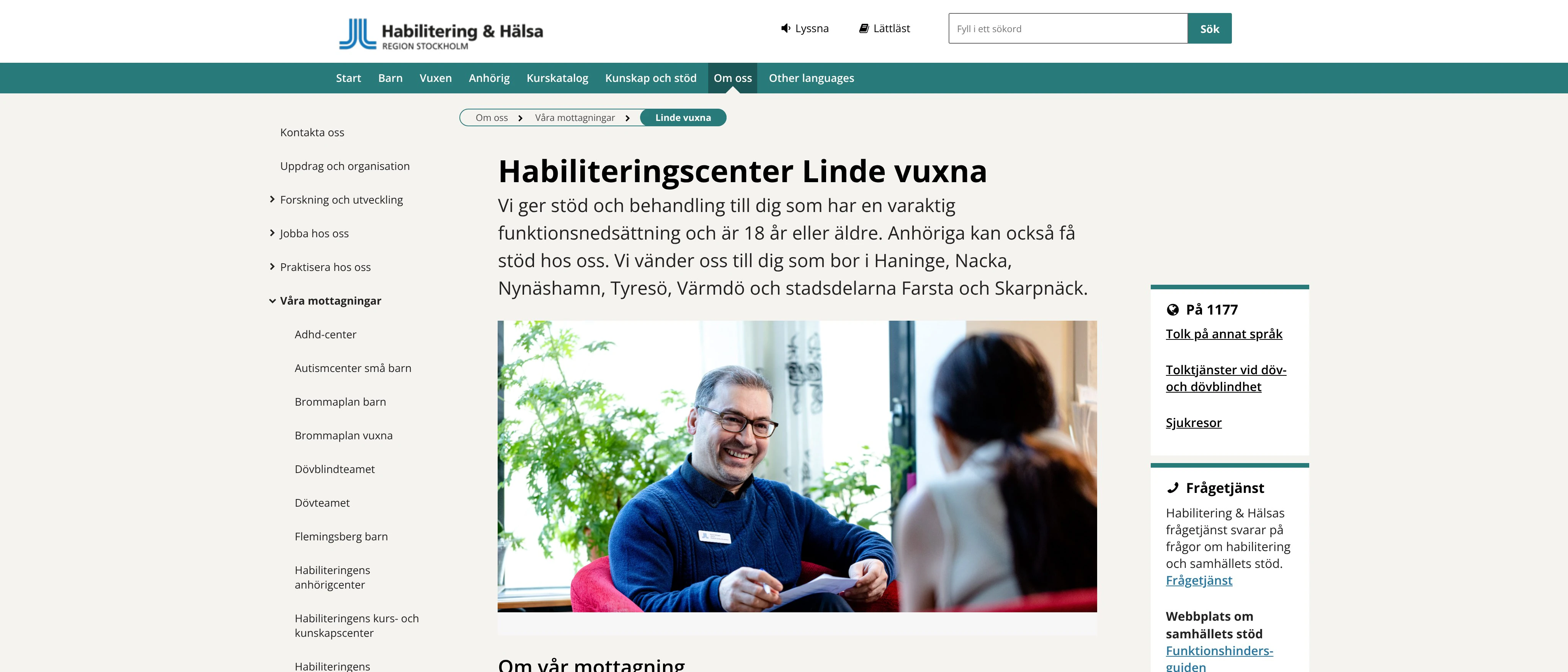 Habiliteringscenter Linde vuxna, Habilitering och Hälsa