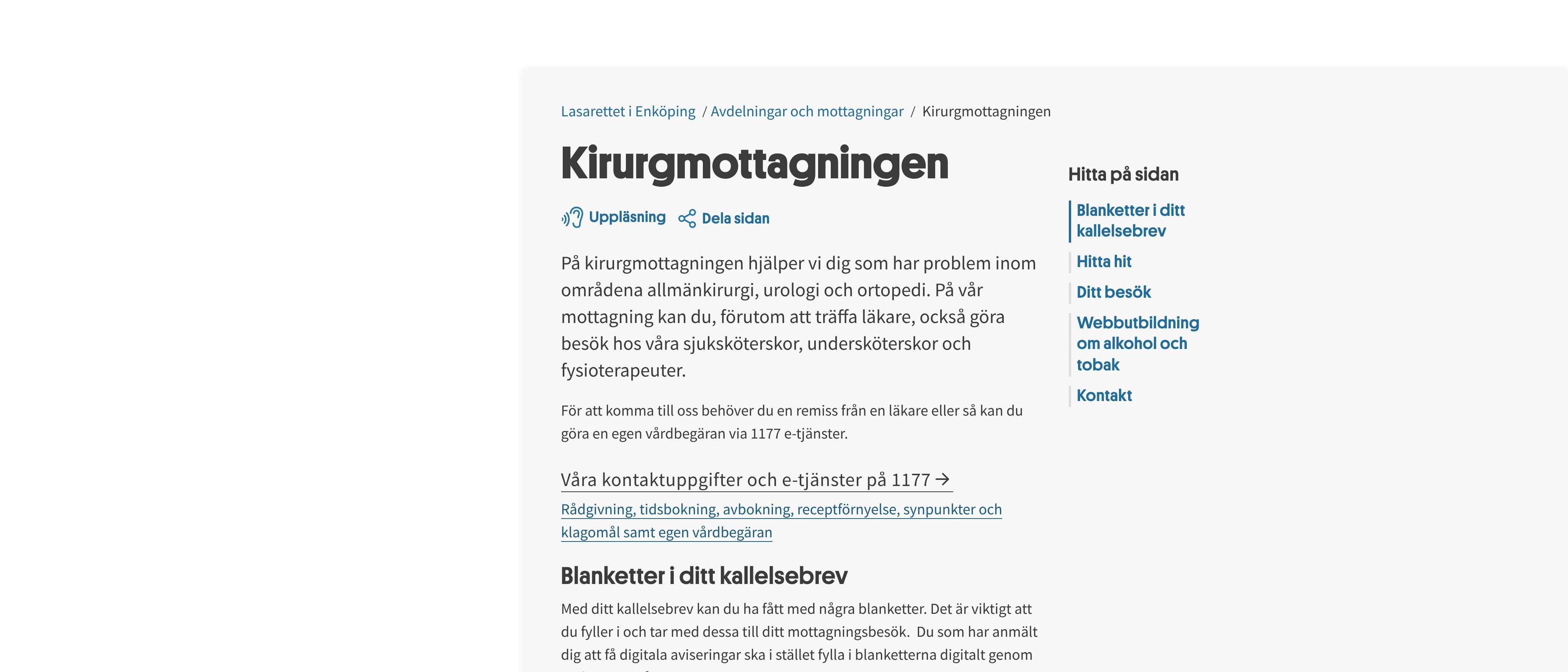 Kirurgmottagningen - Lasarettet i Enköping