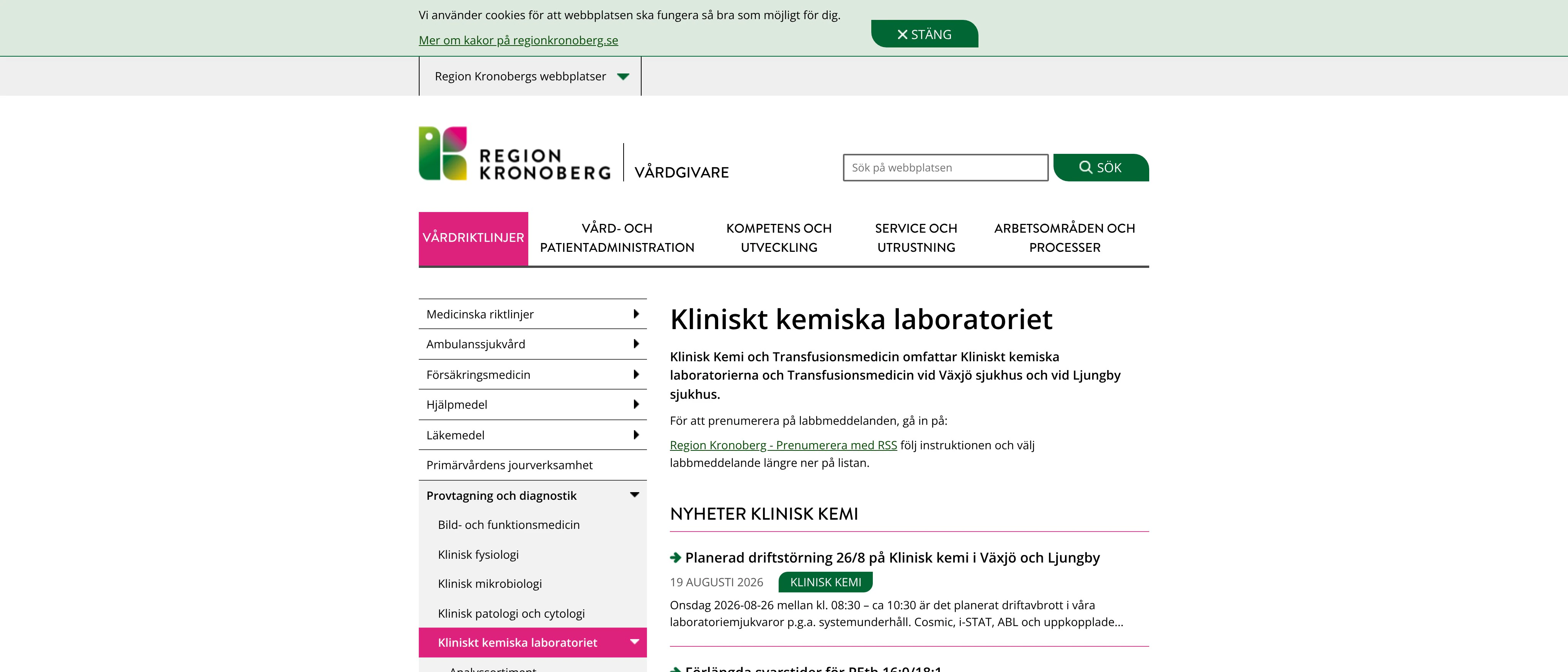Kliniskt kemiska laboratoriet Ljungby, Ljungby
