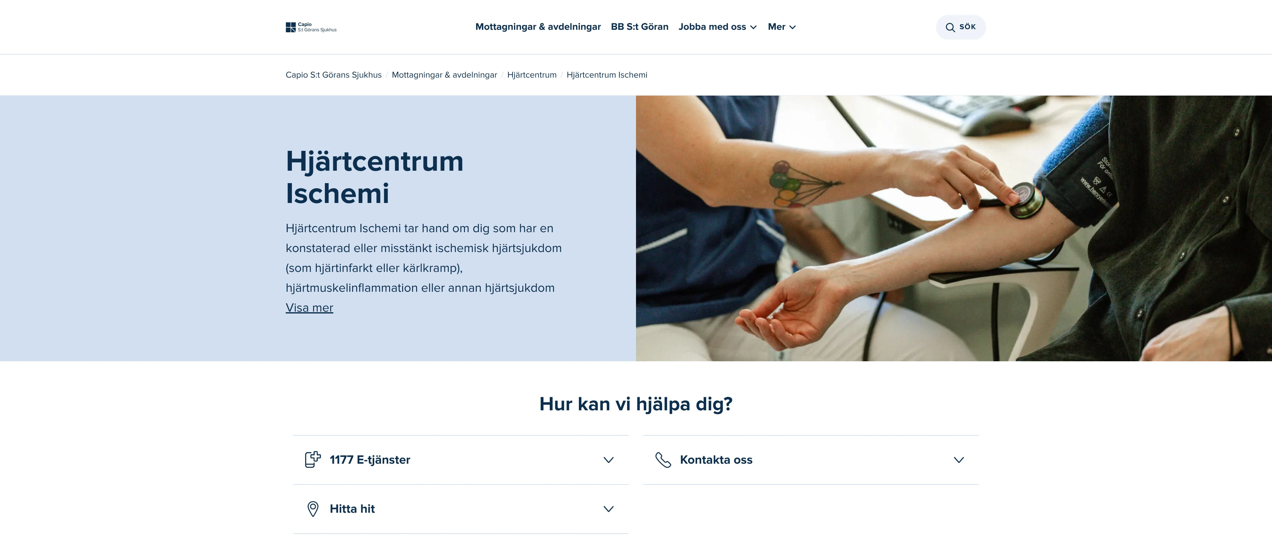 Hjärtcentrum Ischemi, Capio S:t Görans Sjukhus