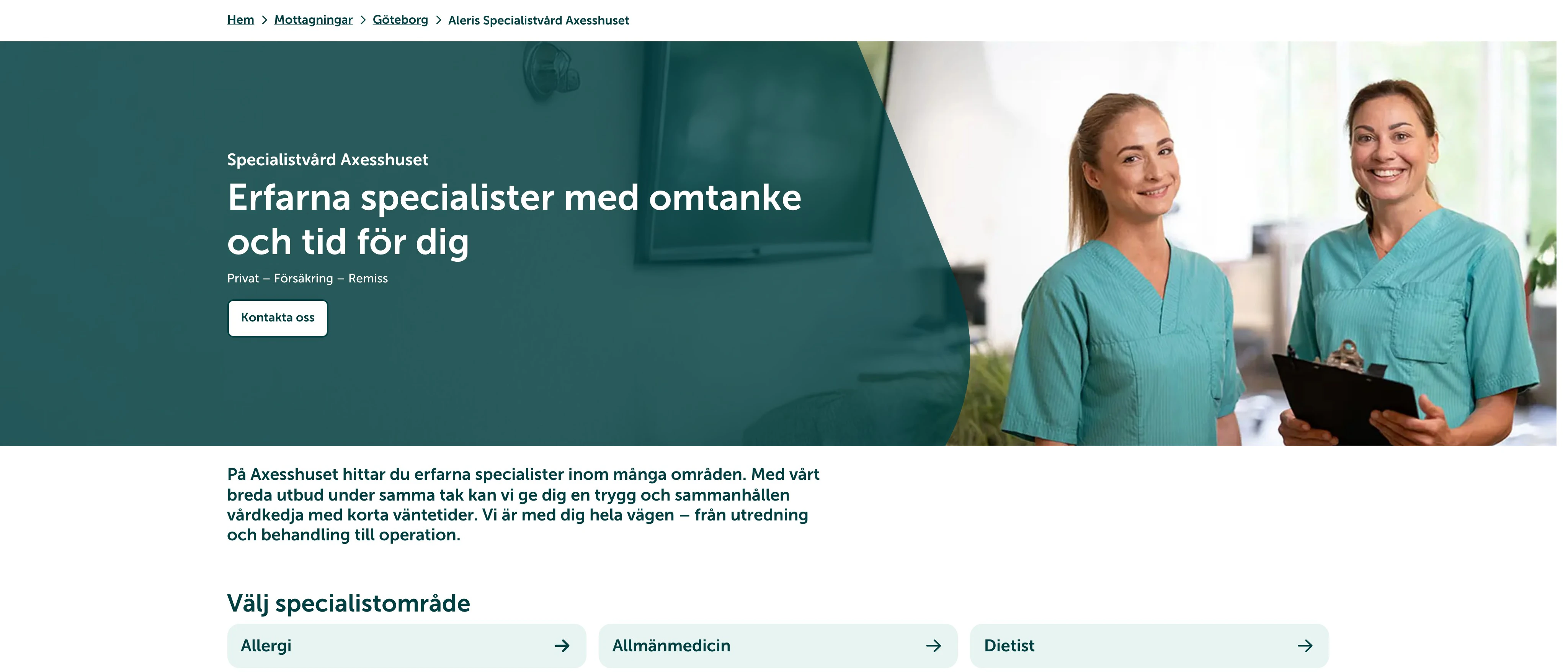 Aleris Specialistvård Axesshuset, Göteborg