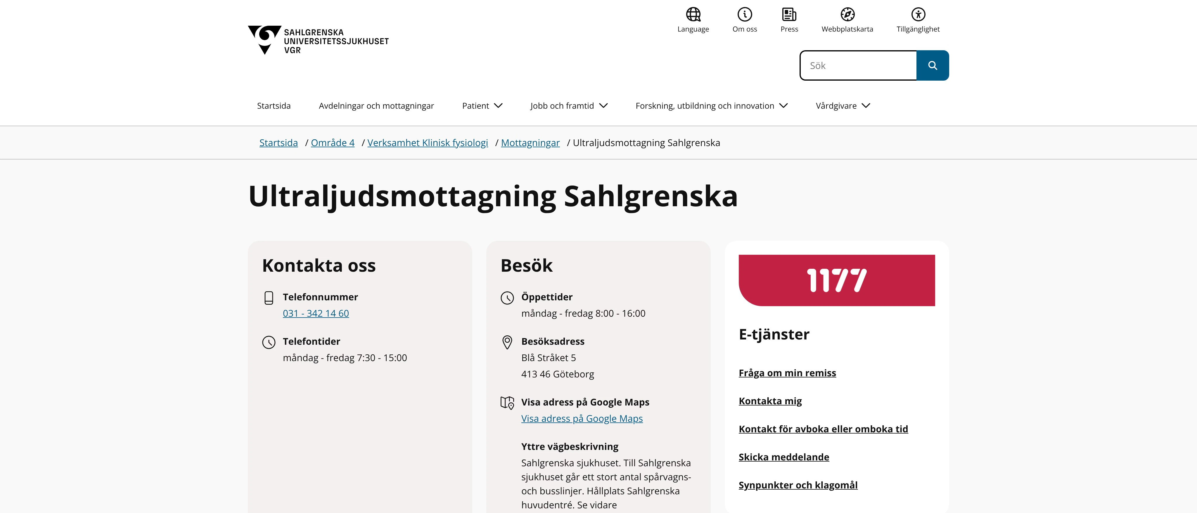 Klinisk fysiologi ultraljud hjärta Sahlgrenska, Göteborg