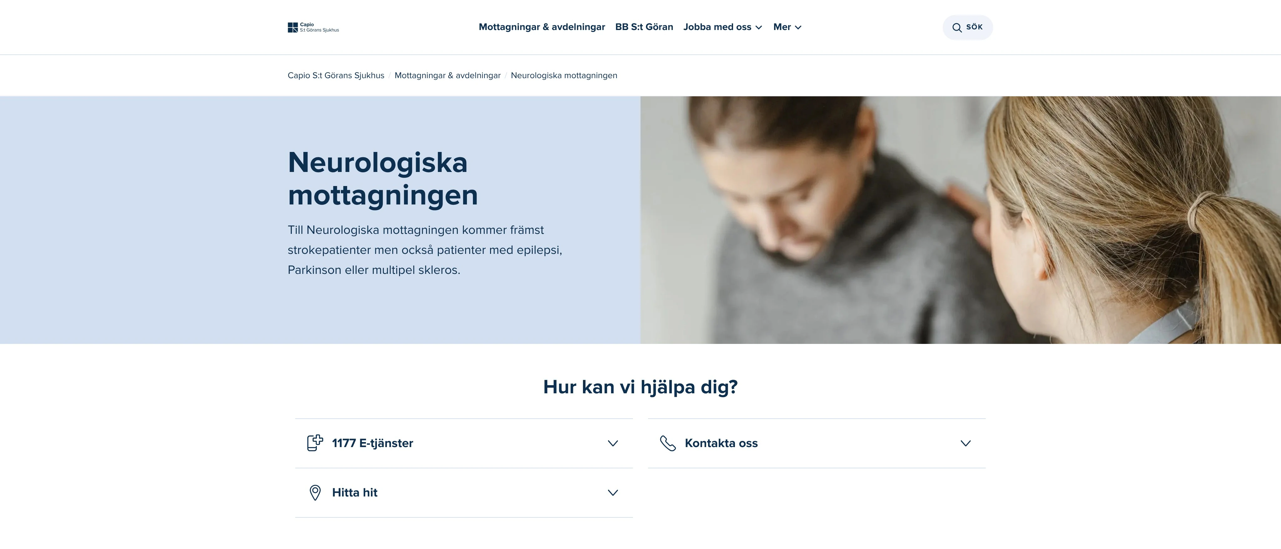 Neurologiska mottagningen, Capio S:t Görans Sjukhus