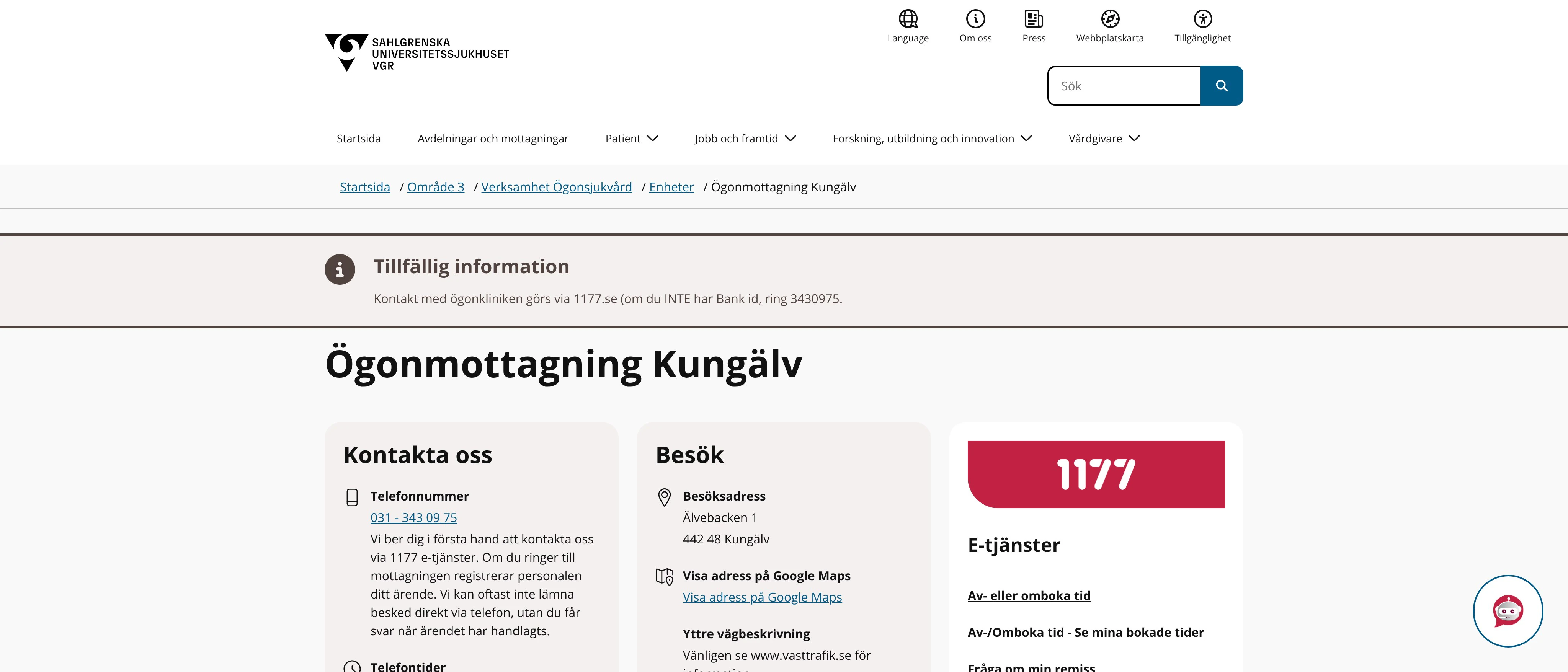 Ögonmottagning Kungälv, Kungälv