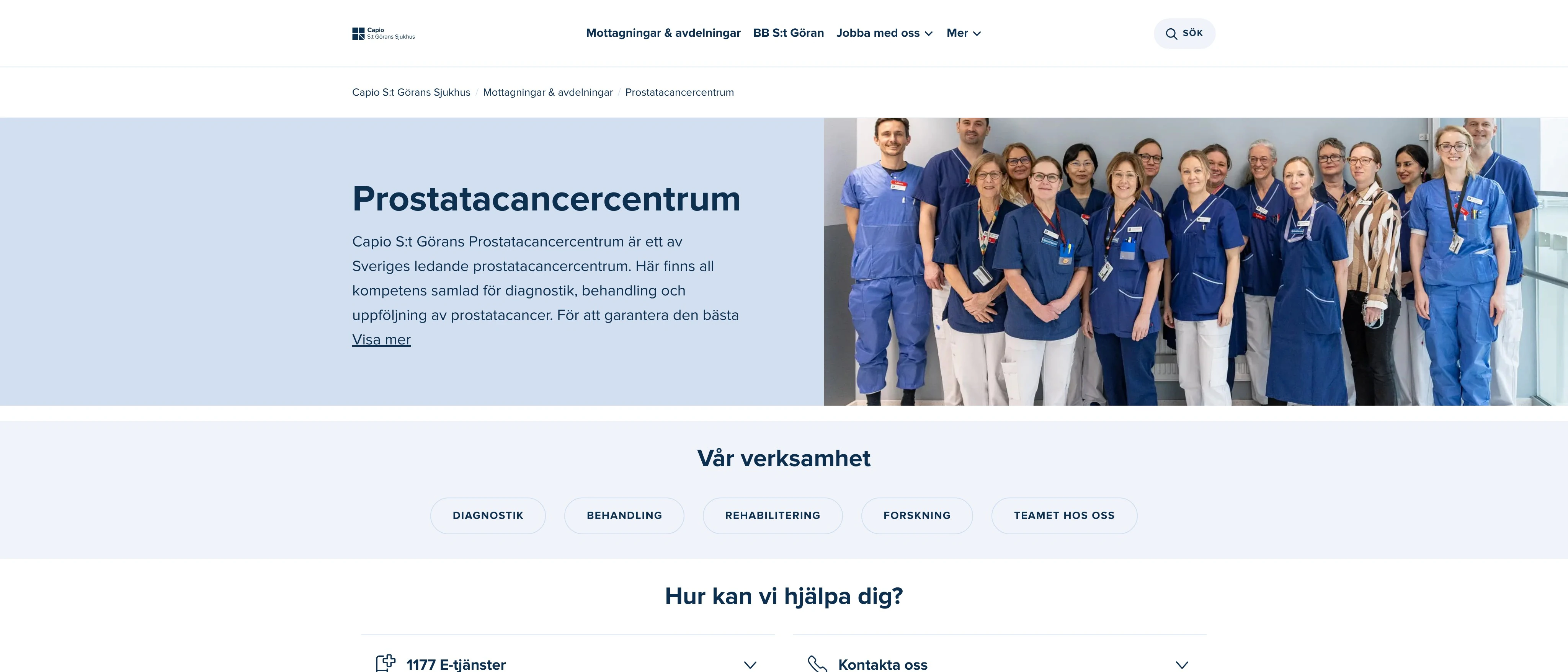 Prostatacancercentrum, Capio S:t Görans Sjukhus