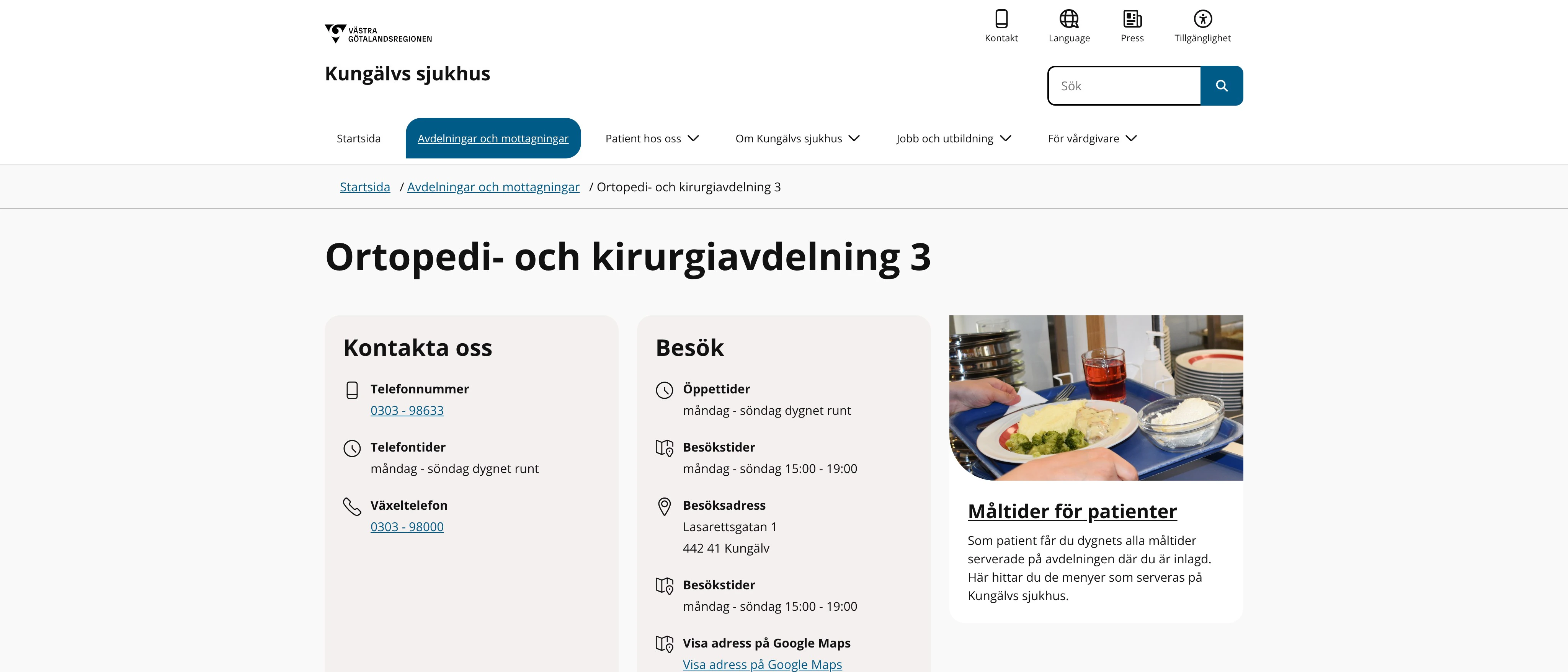 Ortopedi- och kirurgiavdelning 3 Kungälv, Kungälv