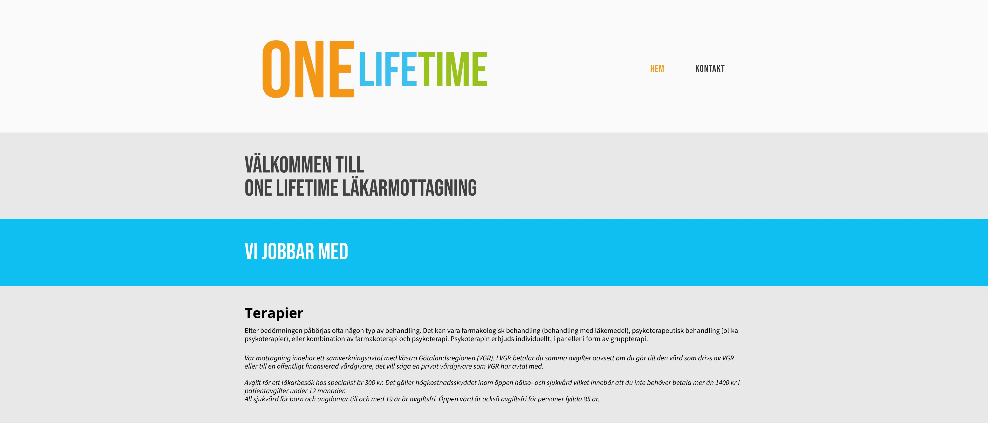 ONE LIFETIME Läkarmottagning, Skövde