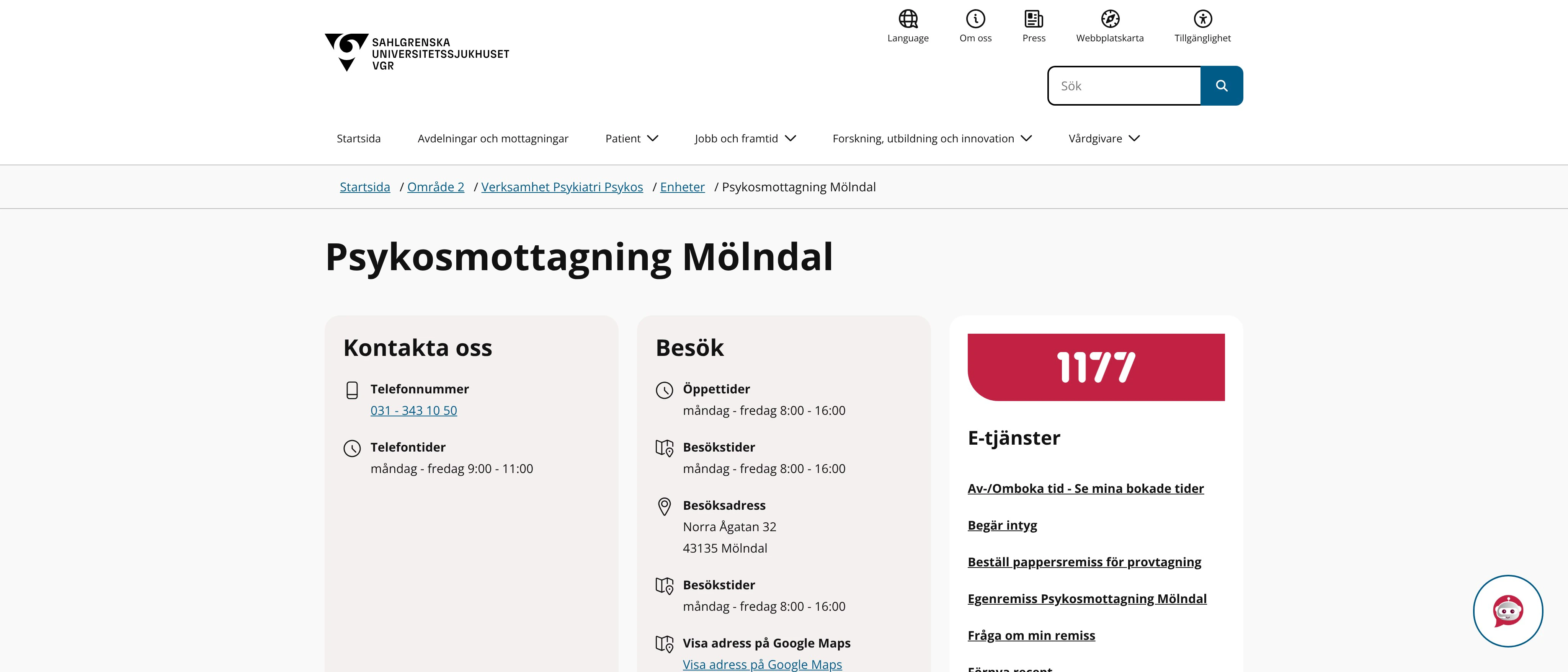 Psykosmottagning Mölndal, Mölndal