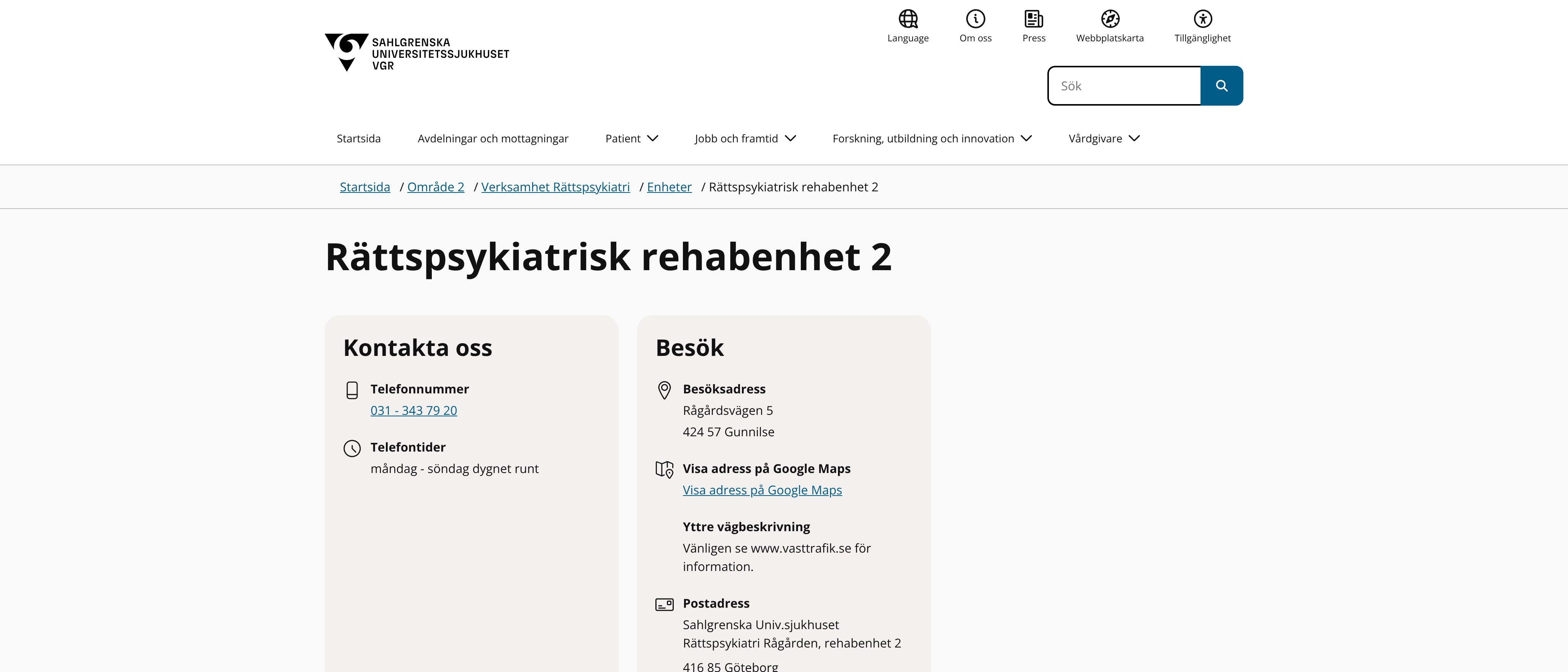 Rättspsykiatrisk rehabenhet 2, Gunnilse