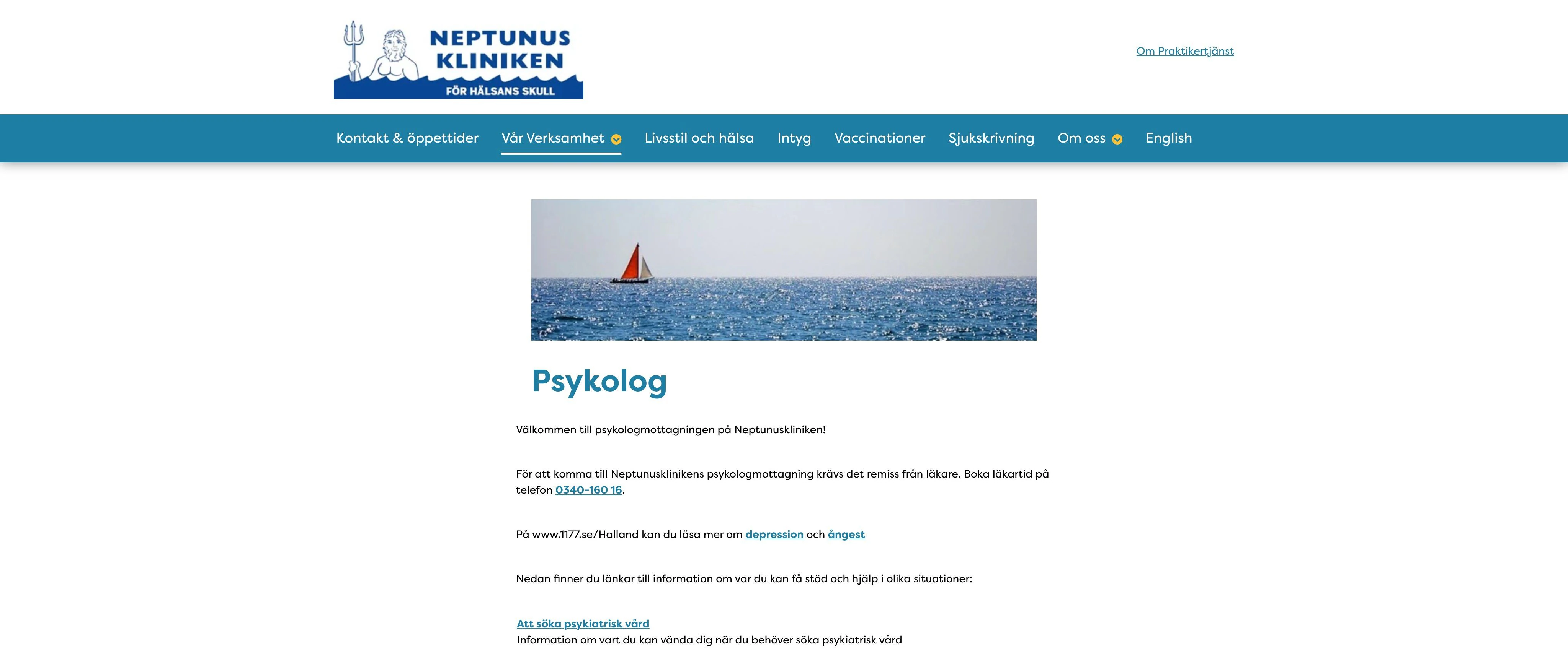 Psykologmottagningen Neptunuskliniken Hamnen, Varberg