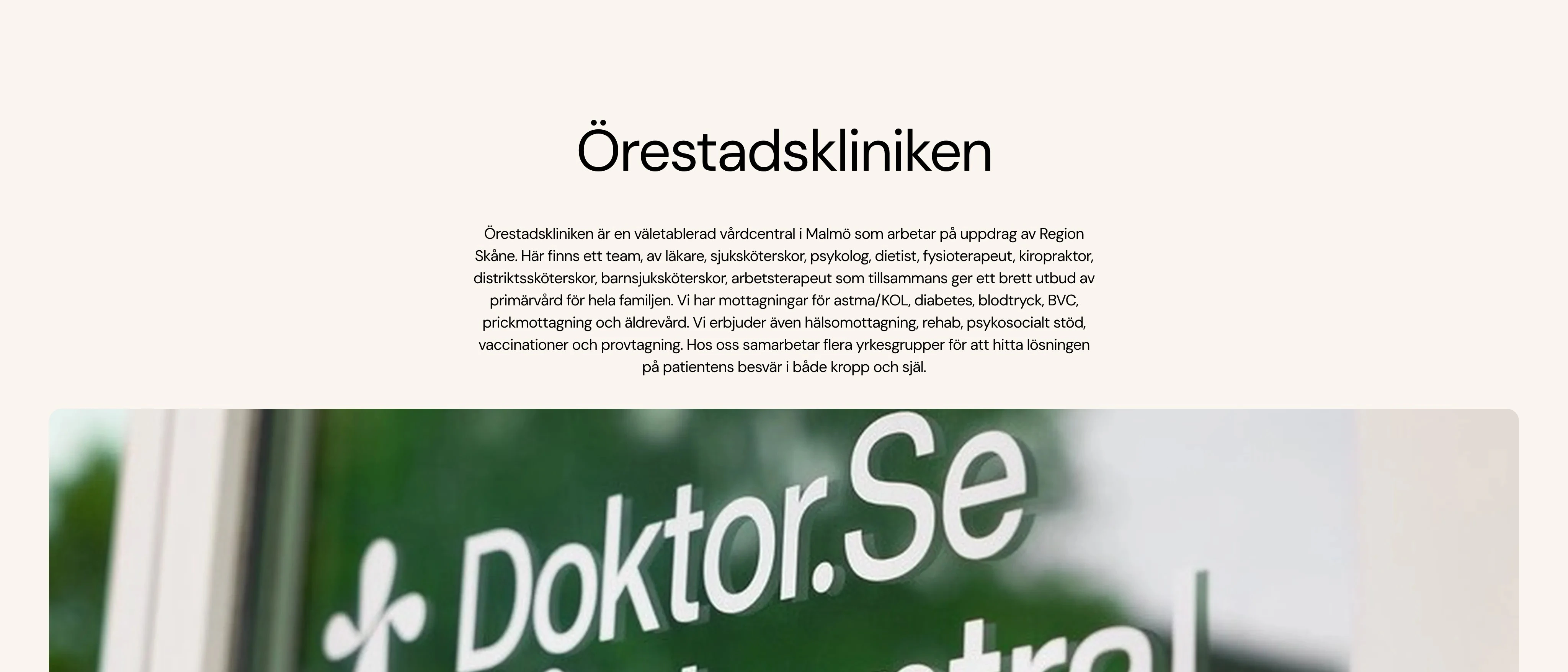 Psykoterapimottaging Örestadskliniken Malmö, Malmö