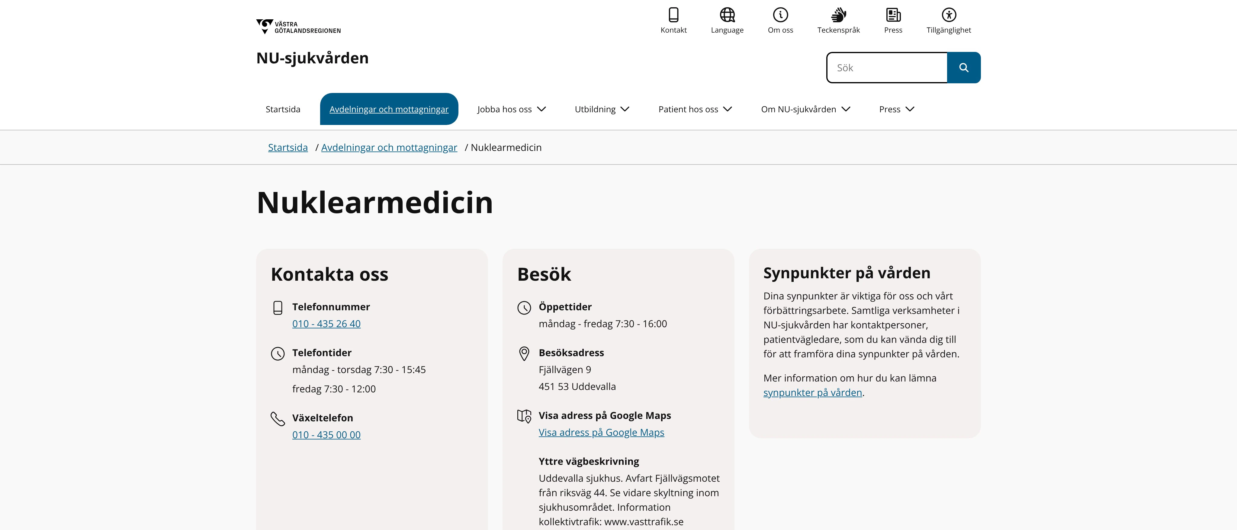 Nuklearmedicin Uddevalla sjukhus, Uddevalla