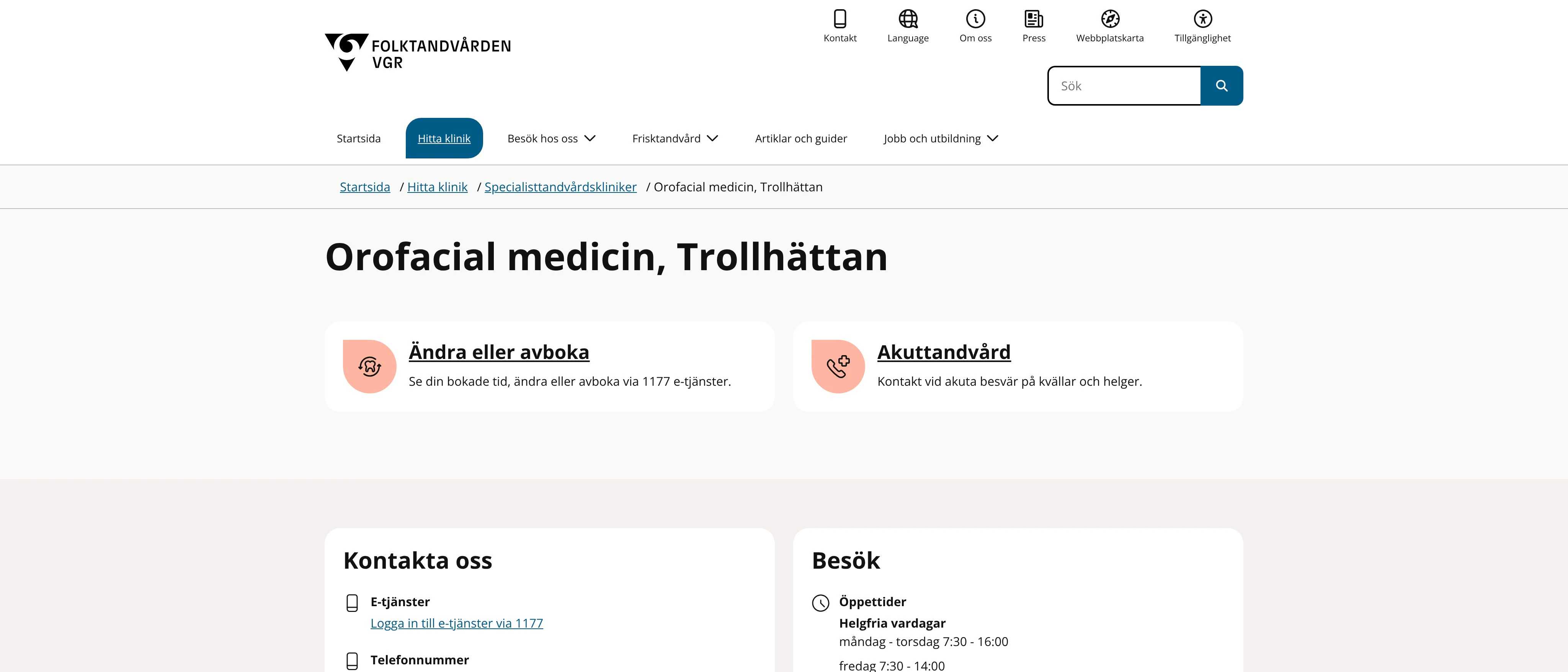 Specialistkliniken för orofacial medicin Trollhättan, Trollhättan