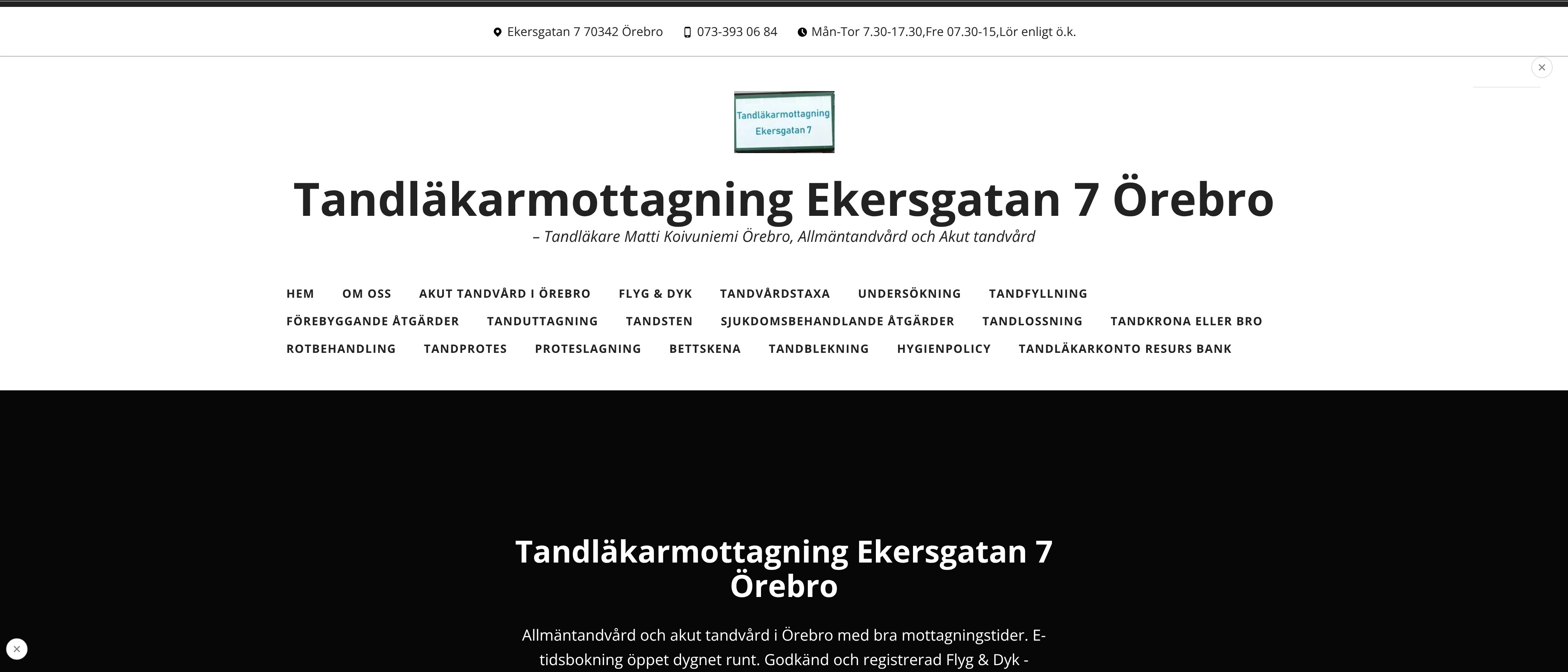 Tandläkarmottagning Ekersgatan 7, Örebro