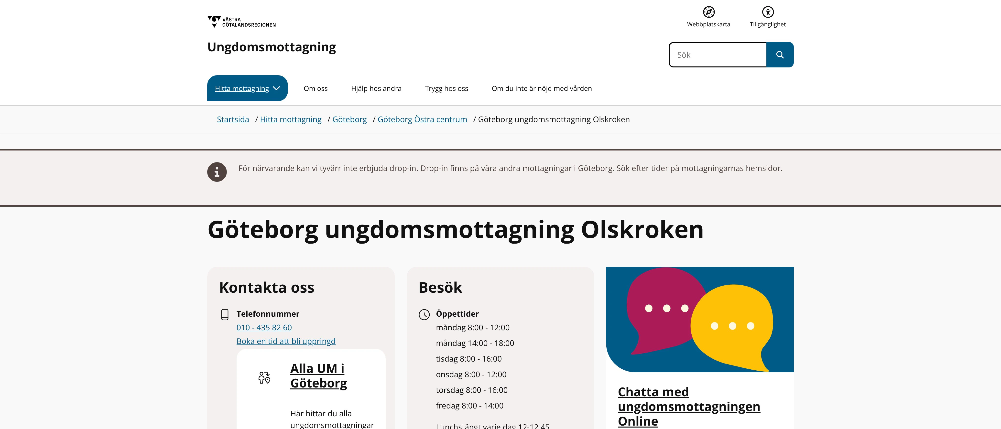 Göteborg ungdomsmottagning Olskroken, Göteborg