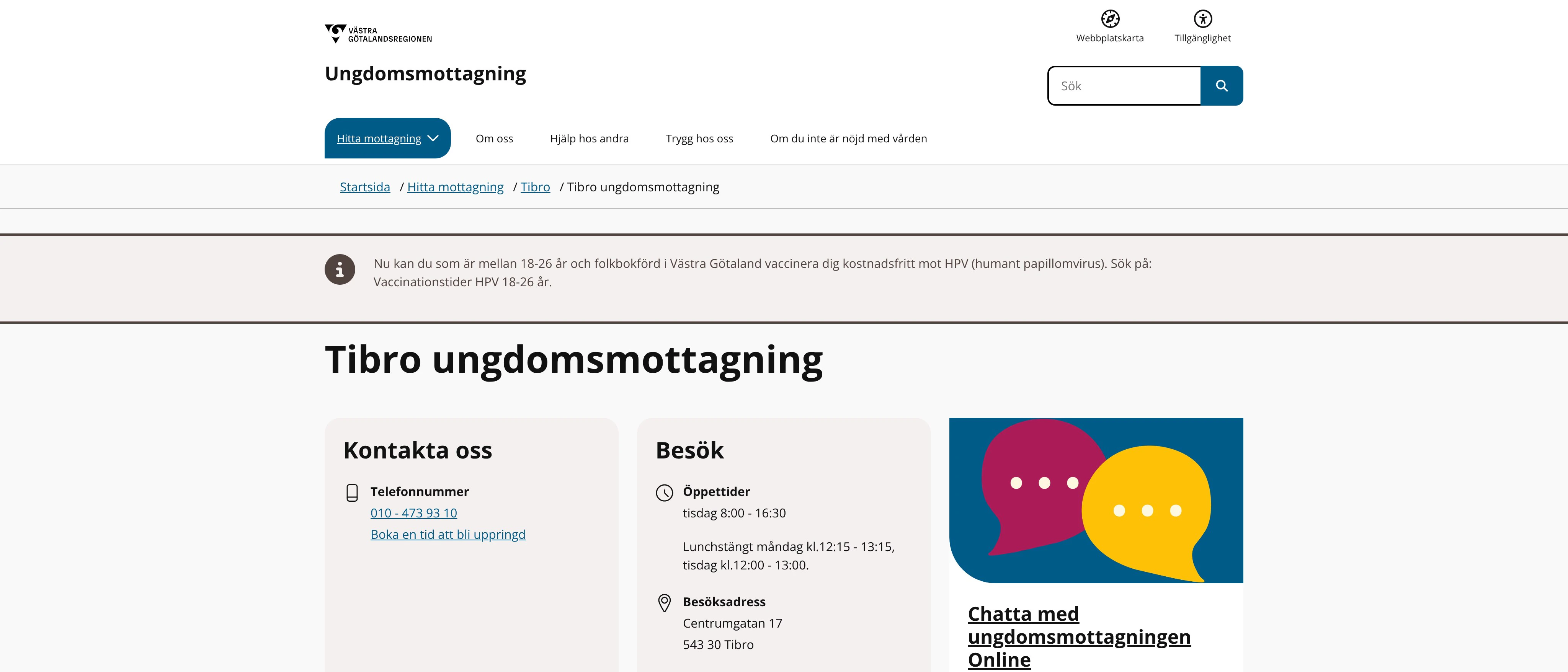 Tibro ungdomsmottagning, Tibro