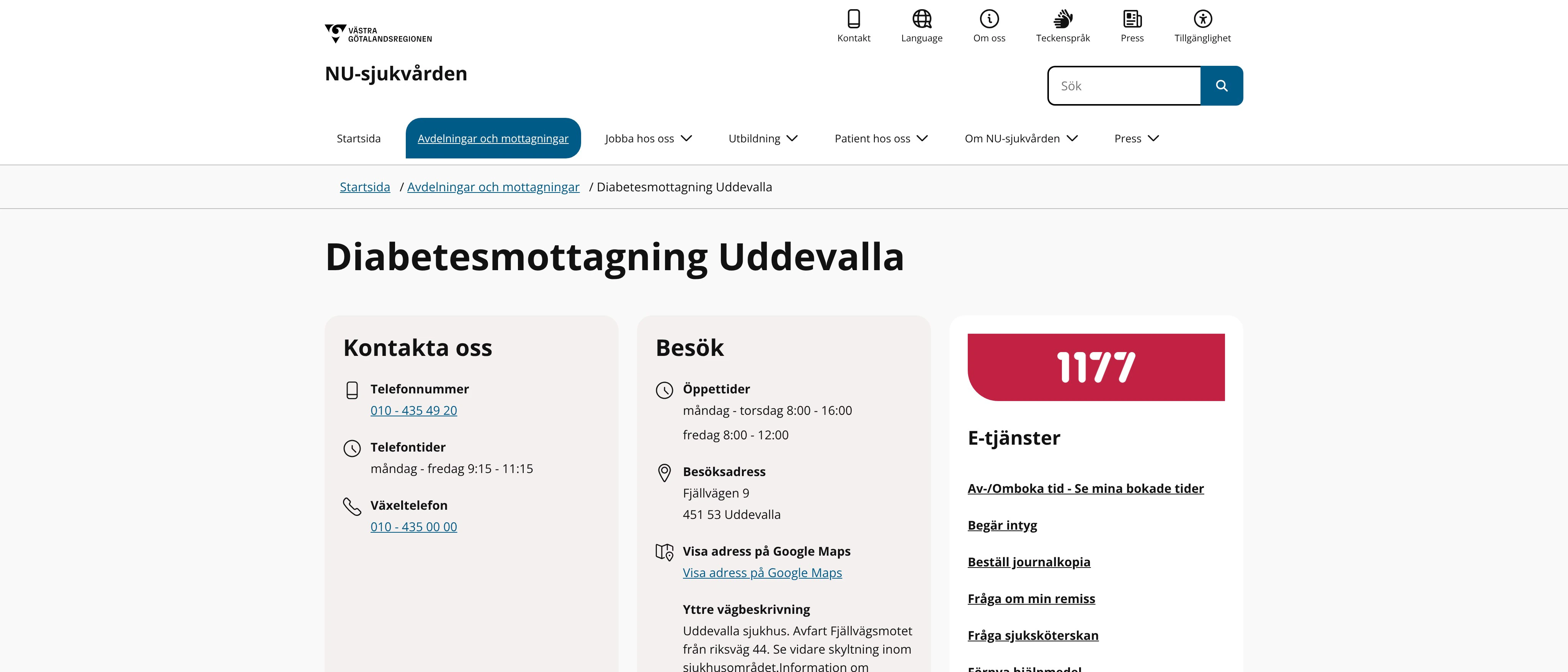 Diabetesmottagning Uddevalla sjukhus, Uddevalla