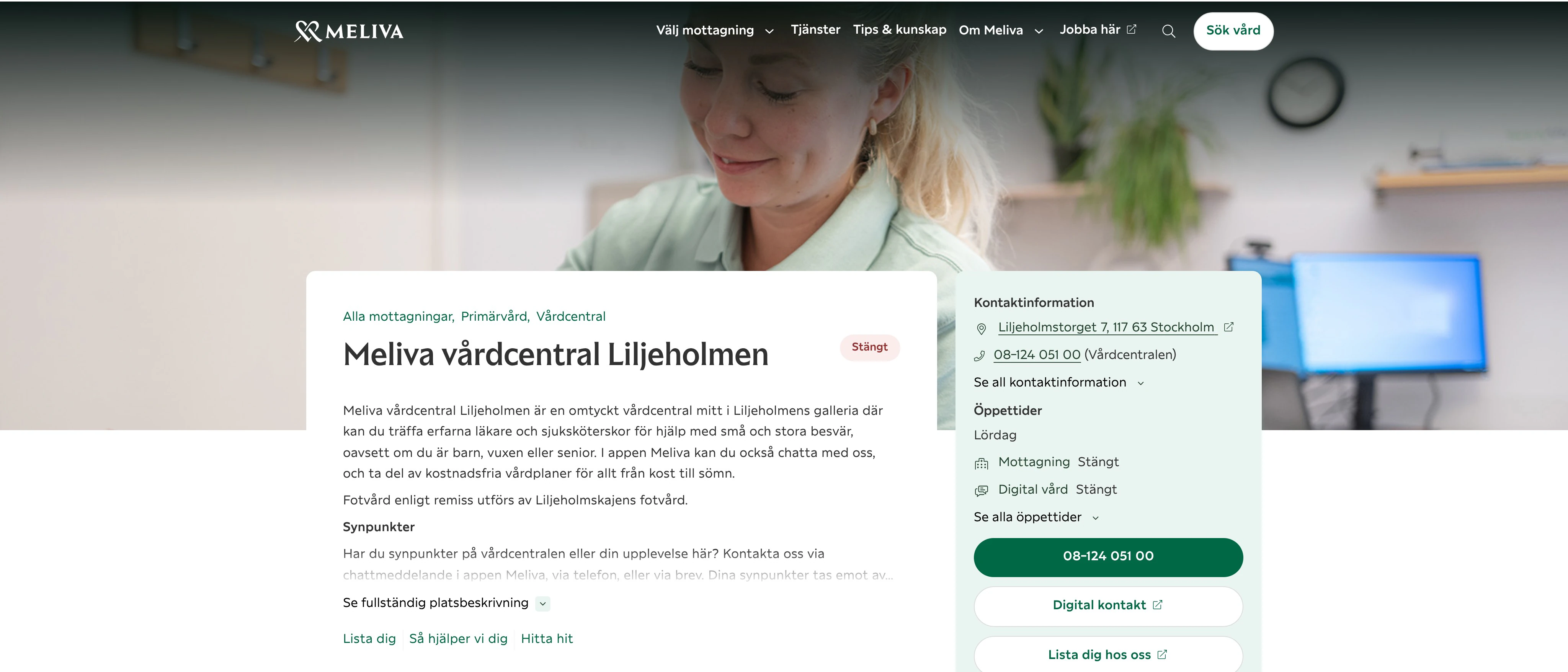 Meliva vårdcentral Liljeholmen