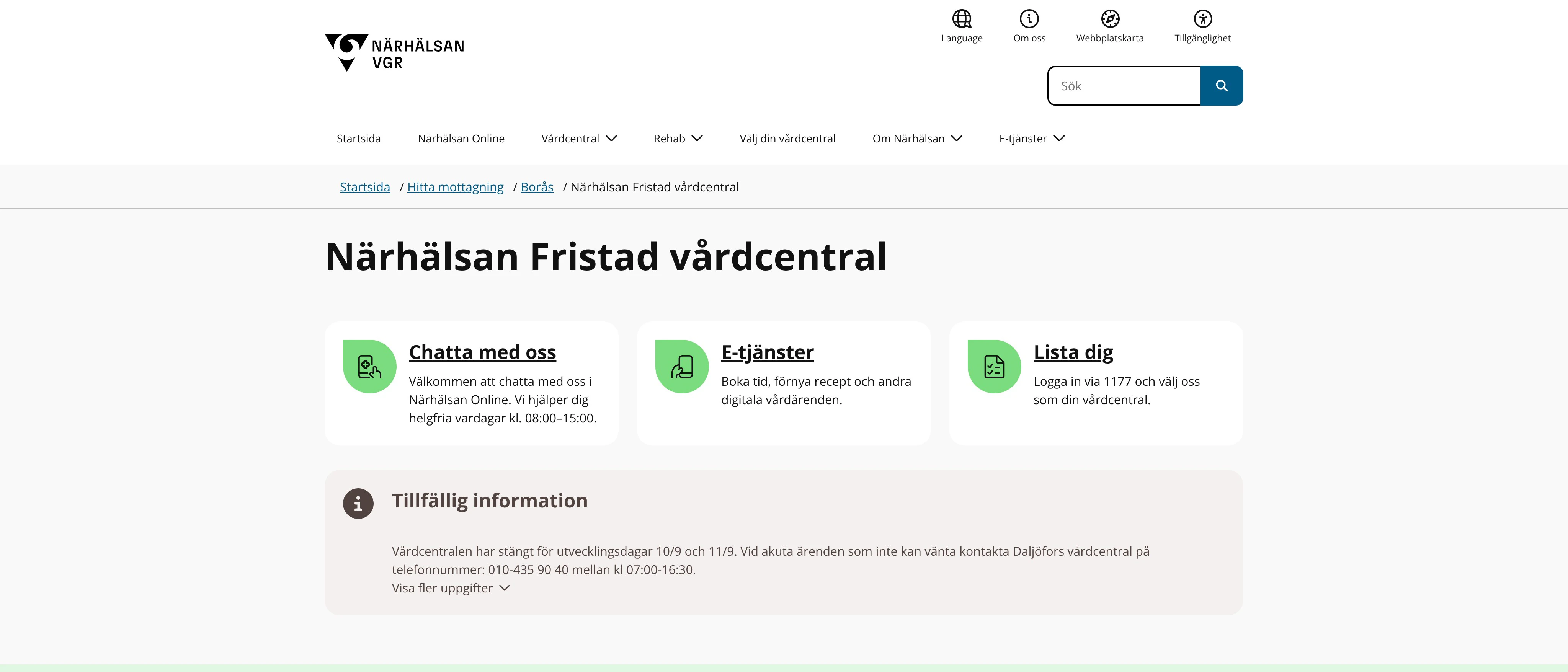 Närhälsan Fristad vårdcentral, Borås