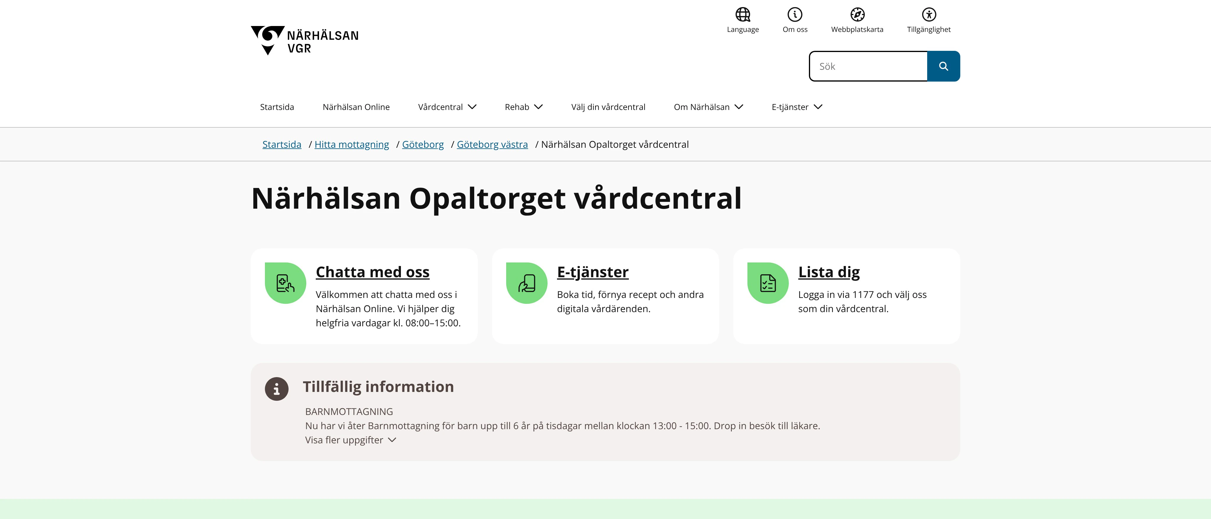 Närhälsan Opaltorget vårdcentral, Västra Frölunda