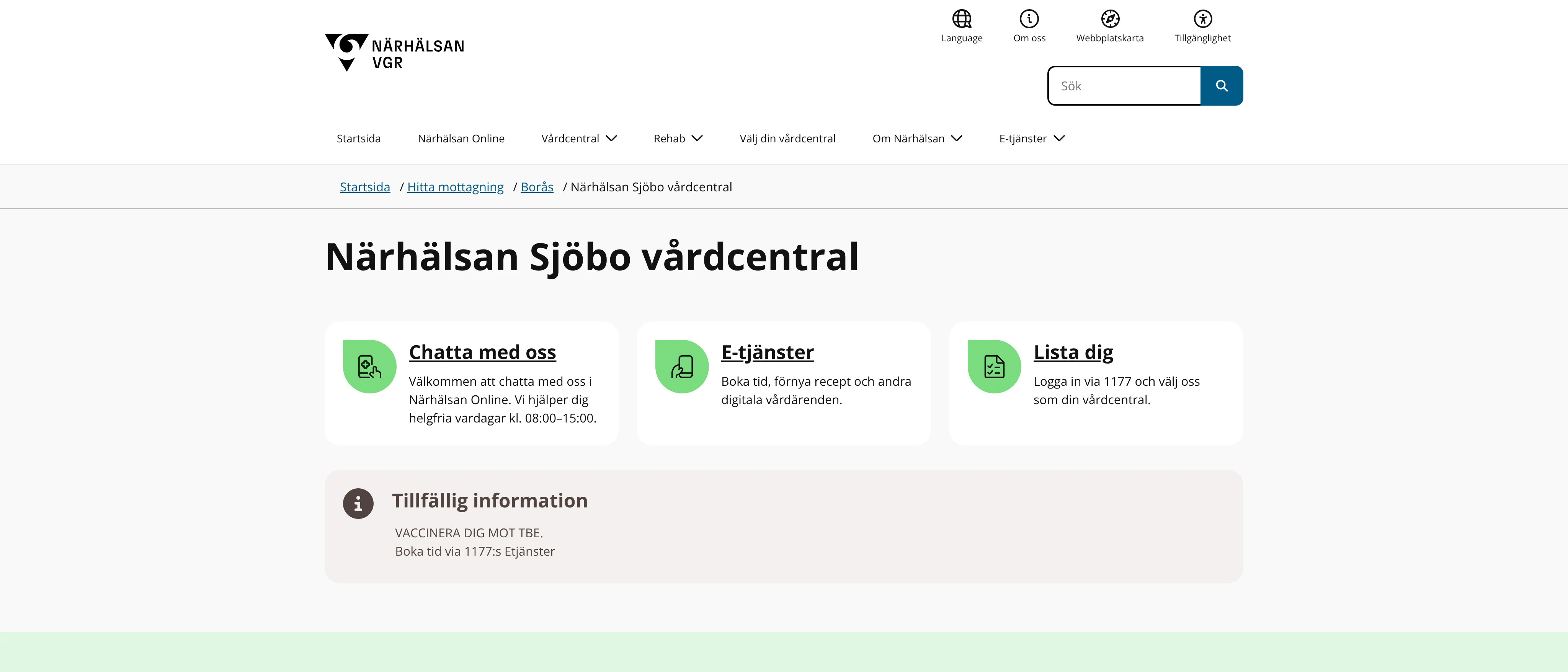 Närhälsan Sjöbo vårdcentral, Borås