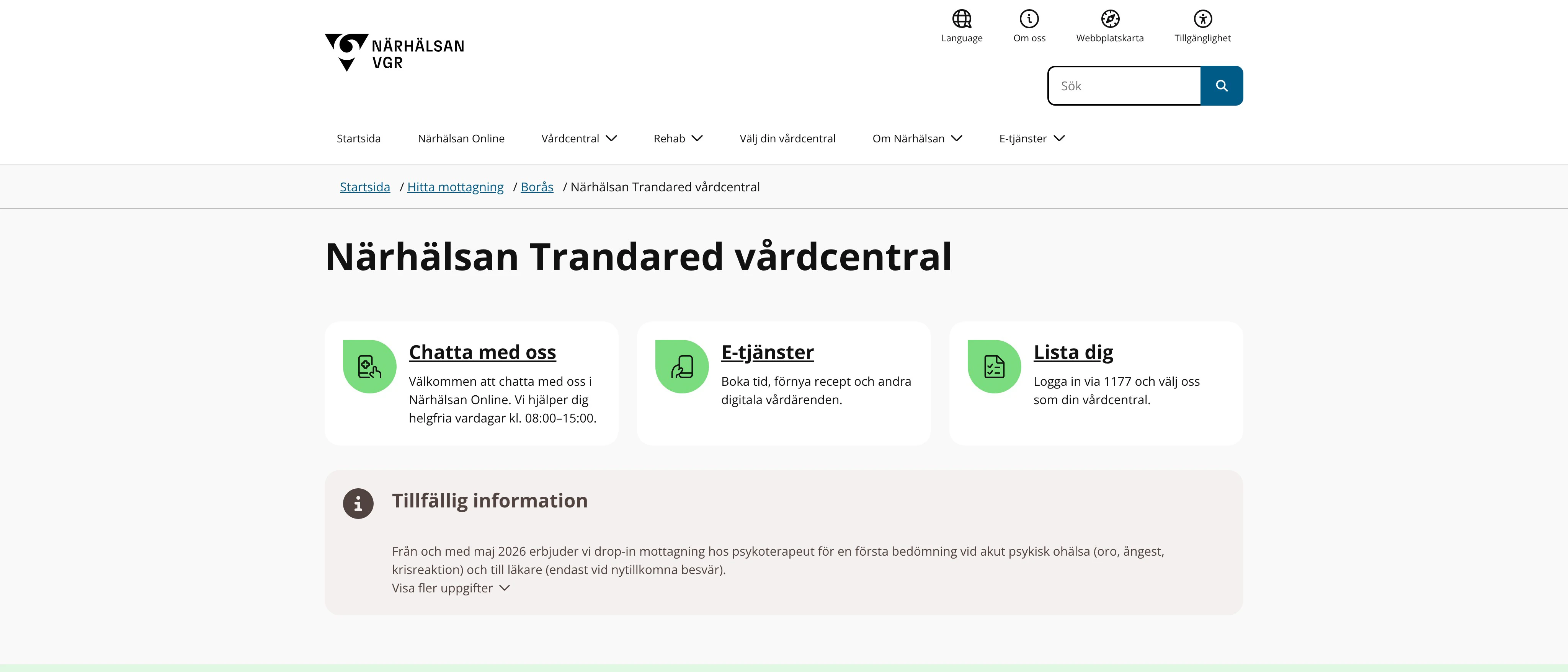 Närhälsan Trandared vårdcentral, Borås