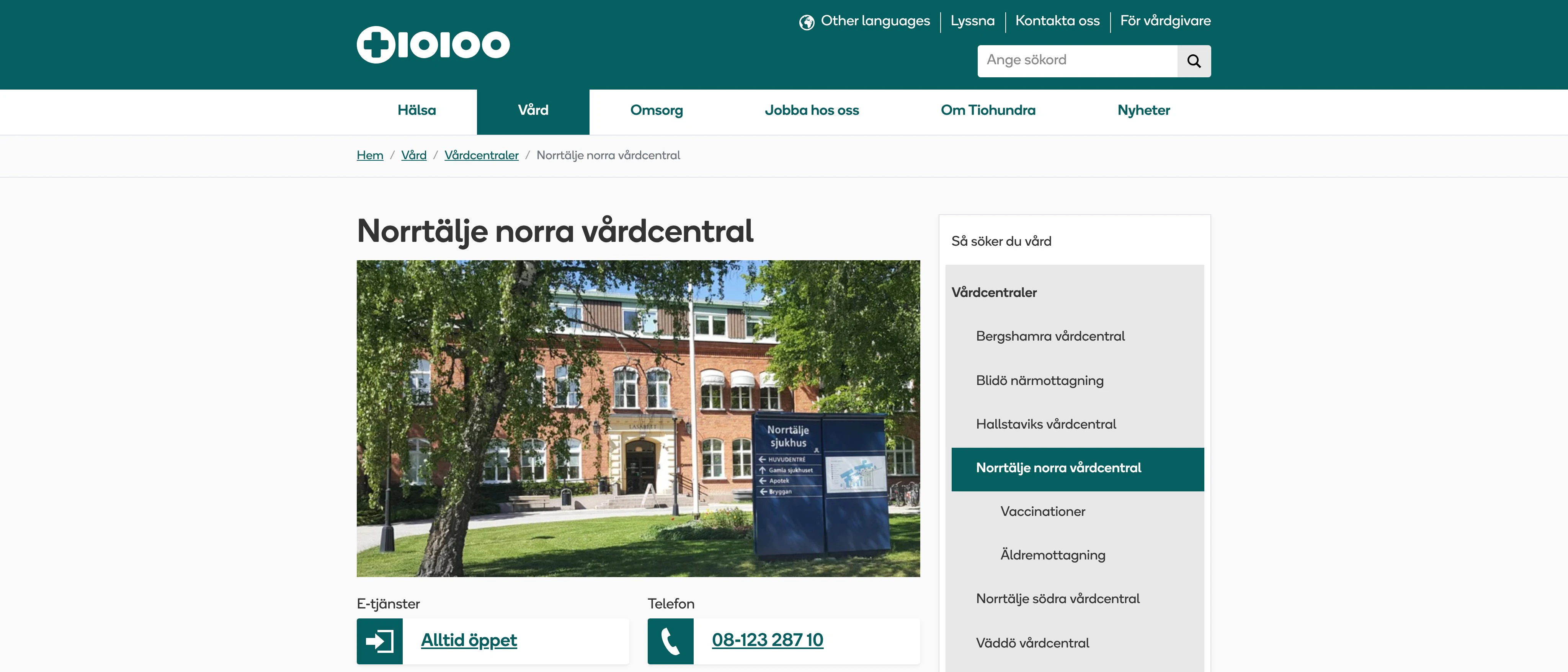 Norrtälje norra vårdcentral, Tiohundra