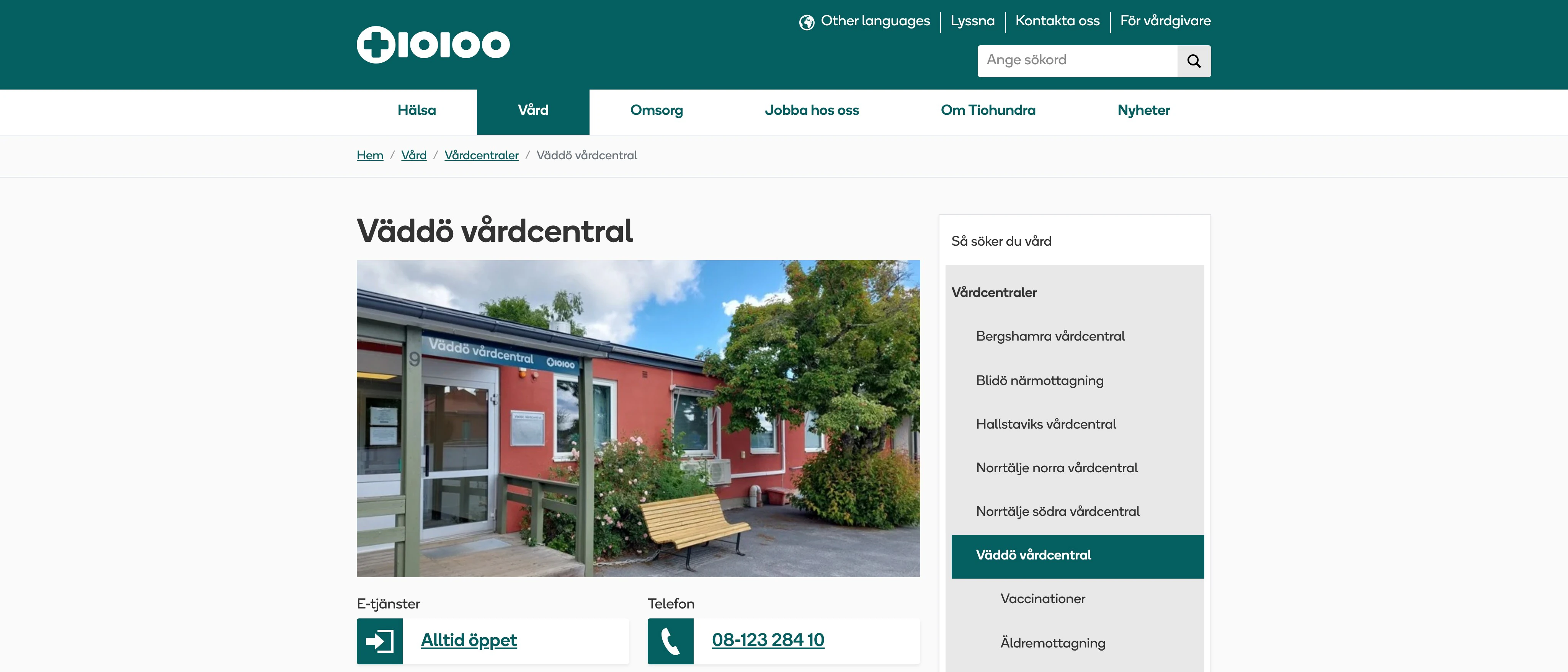 Väddö vårdcentral, Tiohundra