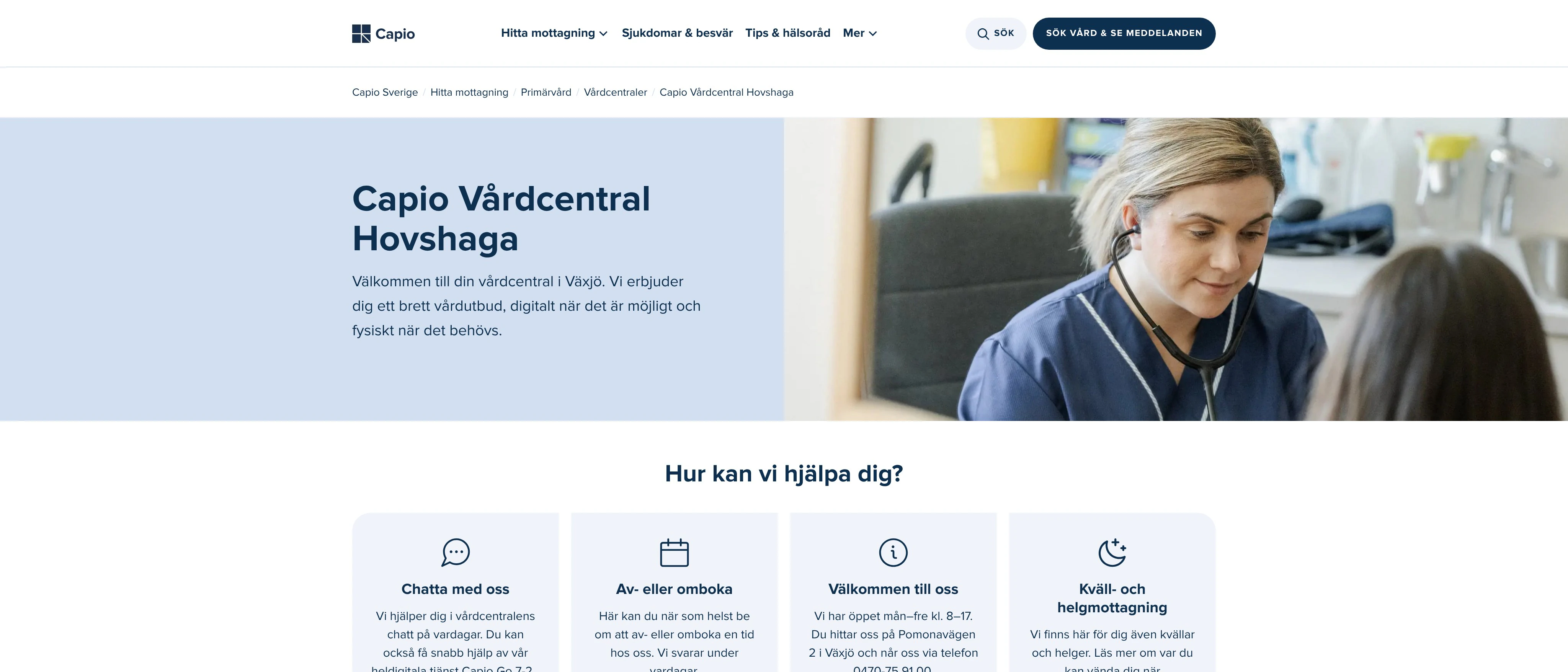 Vårdcentralen Capio Hovshaga, Hovshaga centrum
