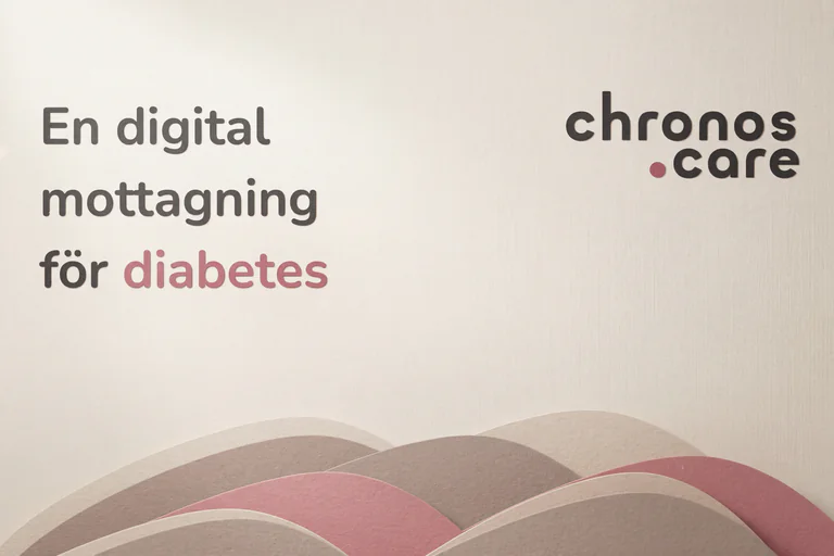 Logotyp för Chronos Care med texten "En digital mottagning för diabetes".